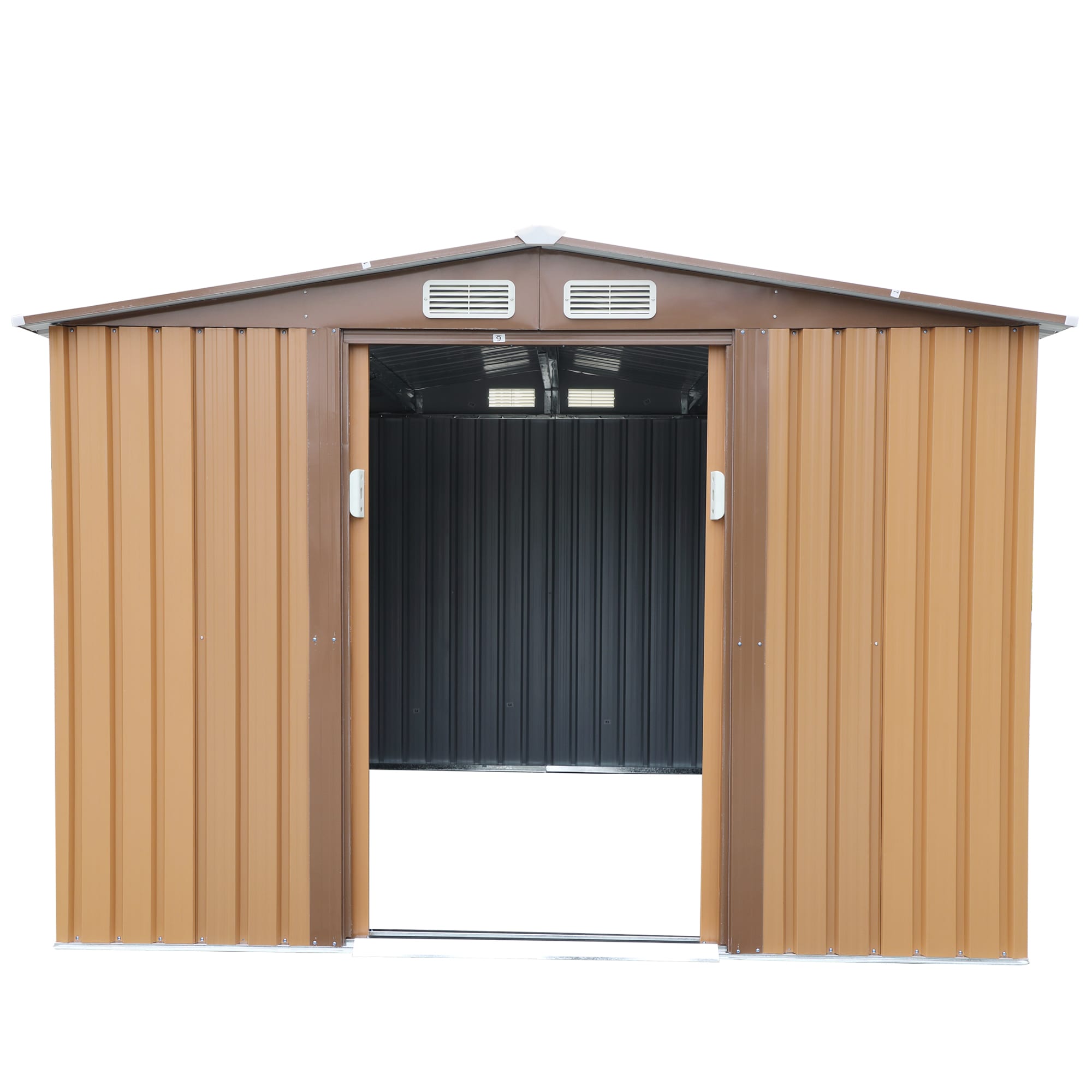 Jaxpety 8-ft X 8-ft Galvanized Steel Storage Shed In The Metal Storage ...