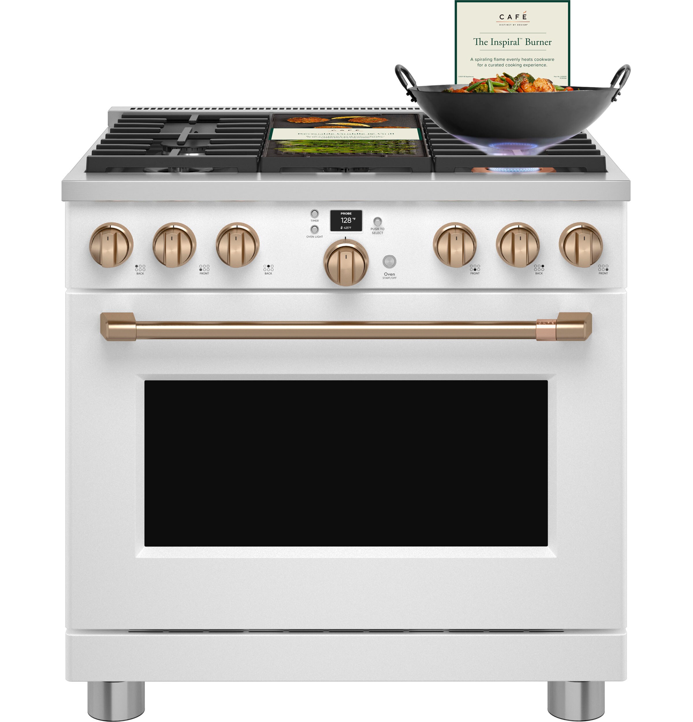 36W./24D. Dual Fuel Sealed Burner Range-4 Burners/Griddle-Arctic Grey