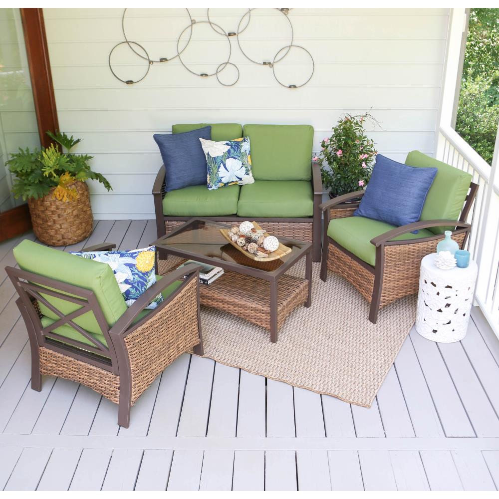 Leisure Made Thompson 4-Piece Patio Conversation Set In The Patio ...