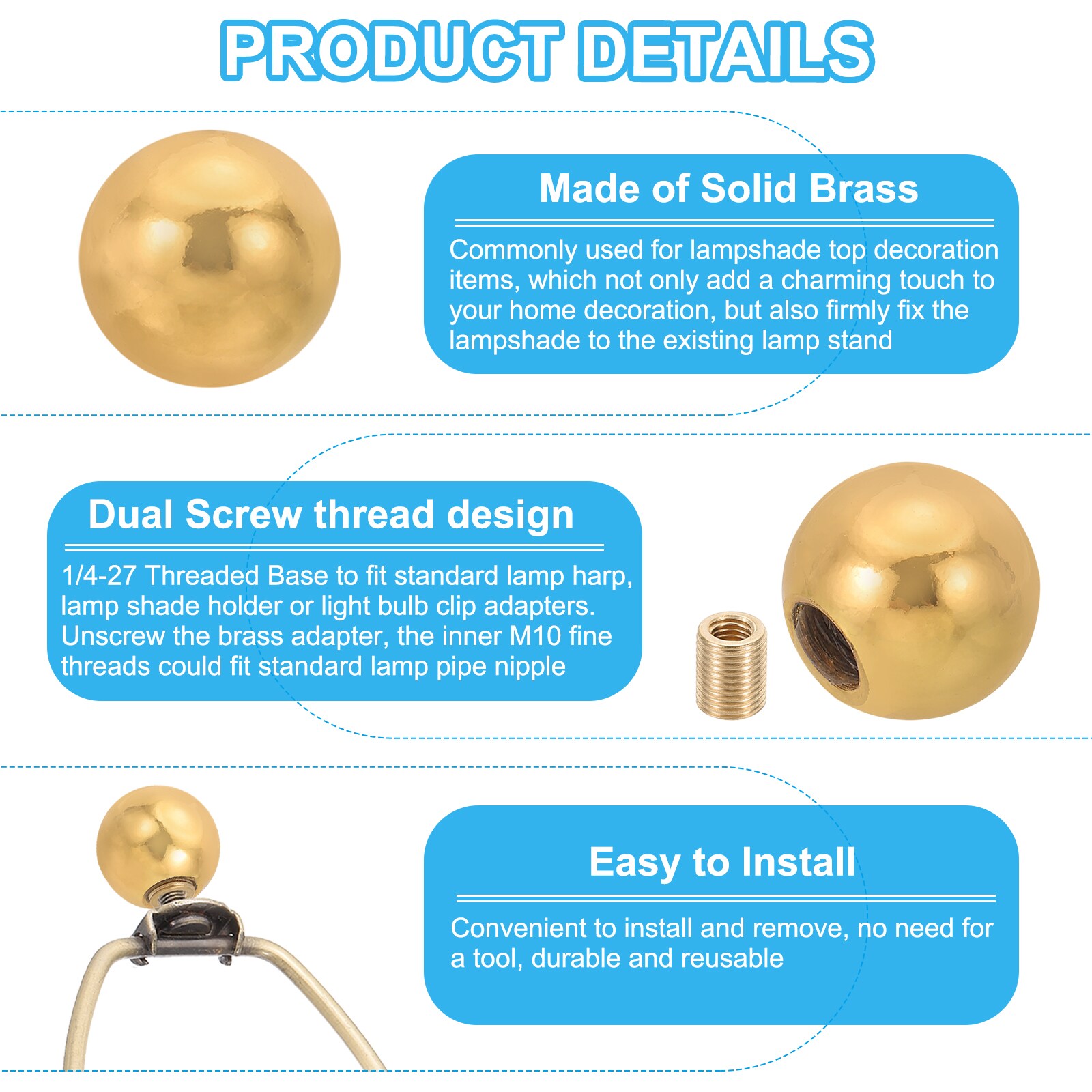 PATIKIL S26032000UX5081 Lamp-Finials - View #4