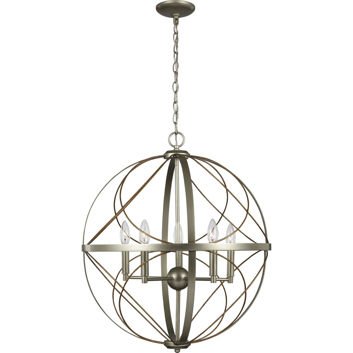 Progress Lighting Brandywine 5-Light Silver Ridge Transitional Globe ...