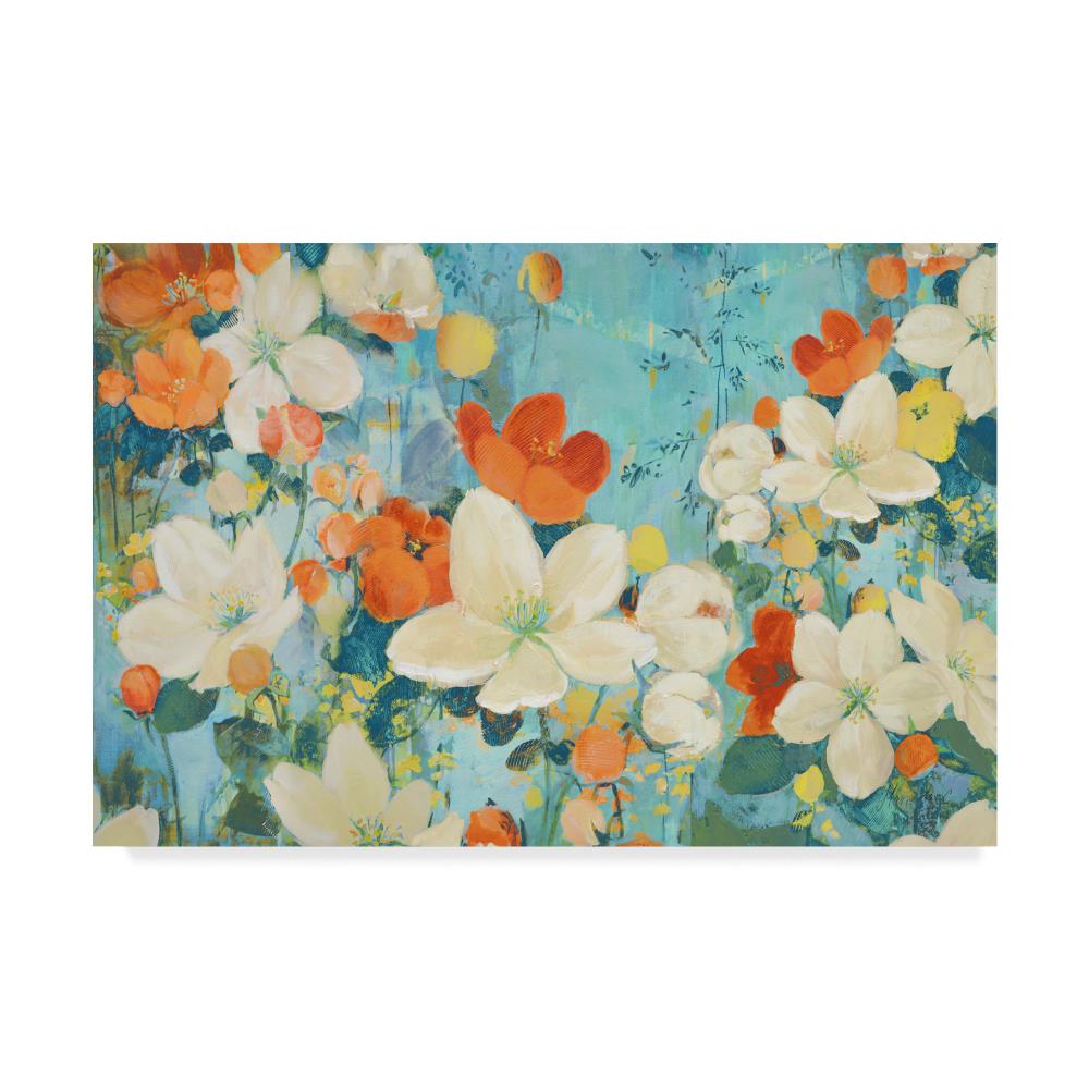 Trademark Fine Art ALI43075-C2232GG Framed 22-in H x 32-in W Floral Print on Canvas