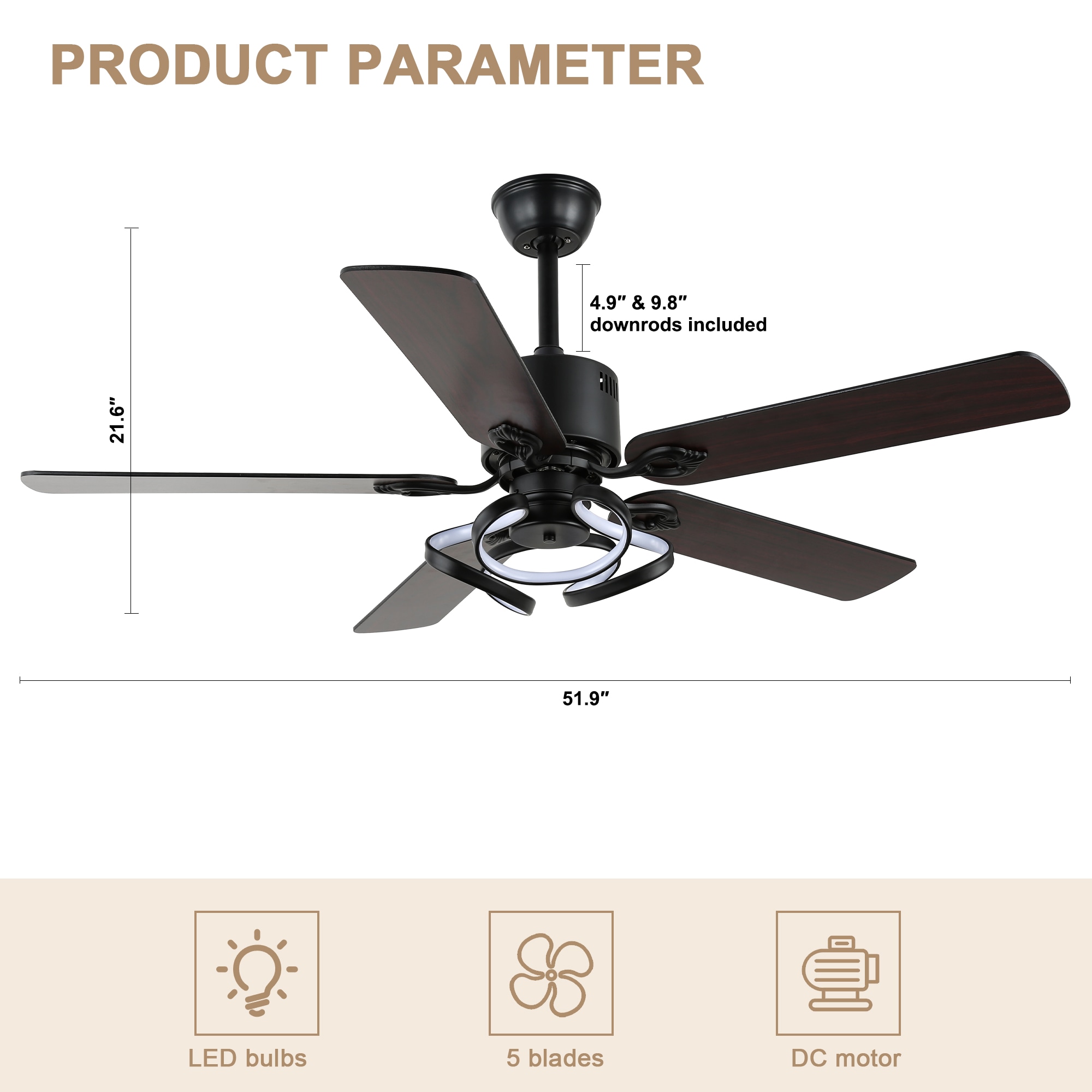 Bella Depot DCFSD5217-B Ceiling-Fans - View #11
