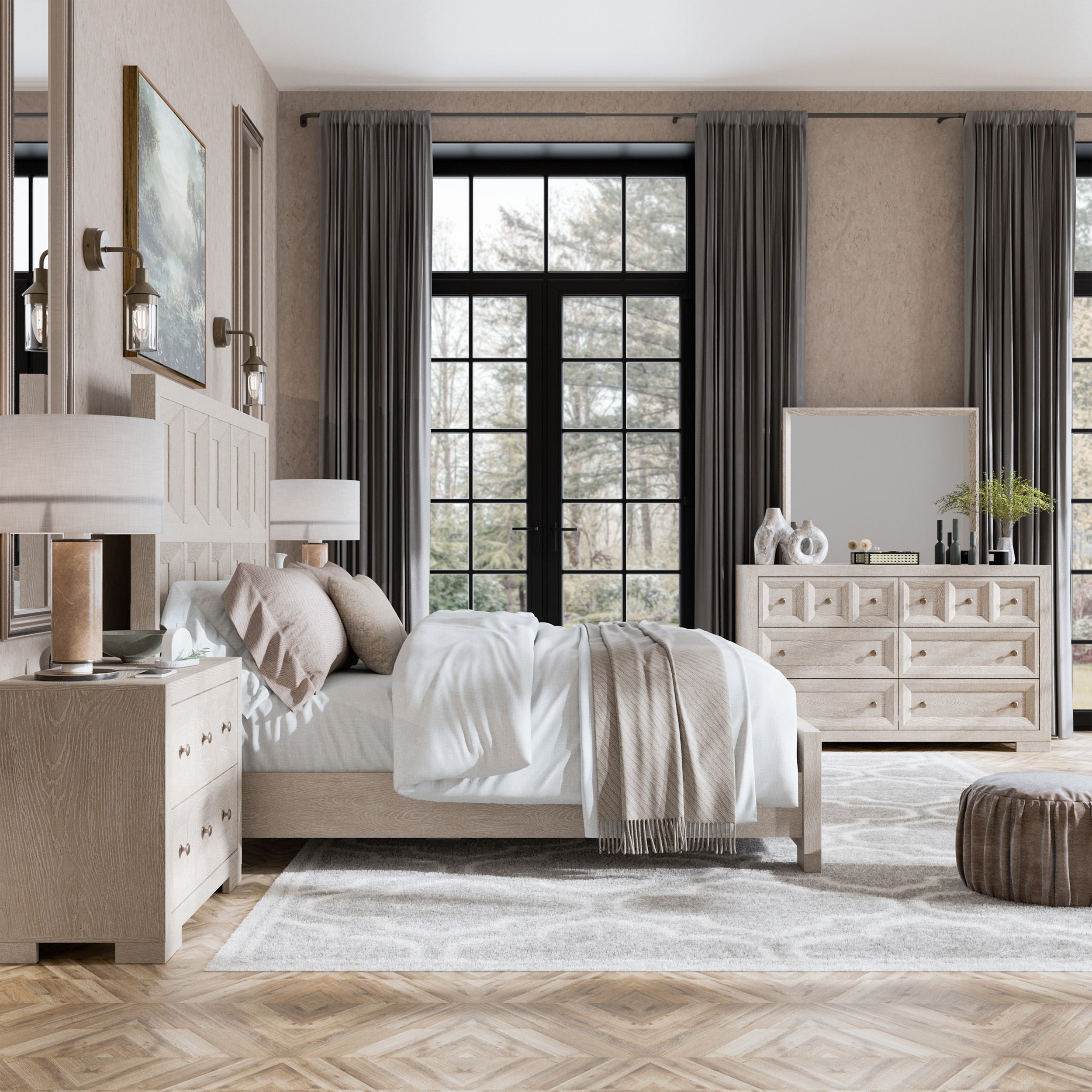 Furniture of America IDF79011NTQNDM2 Flonnin Tawny Queen Bedroom Set