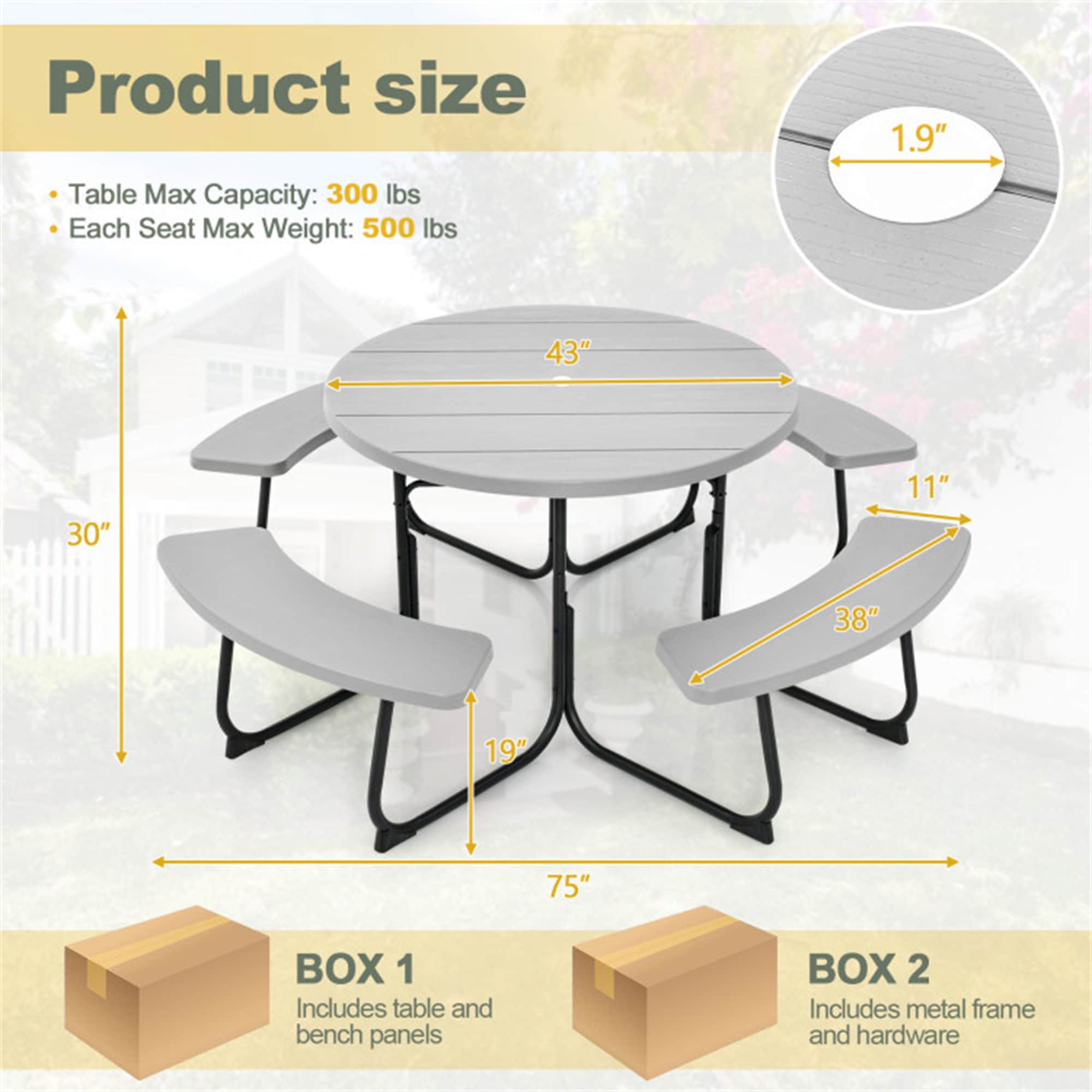 BABOOM BOM-0191BE-CO Picnic-Tables - View #3