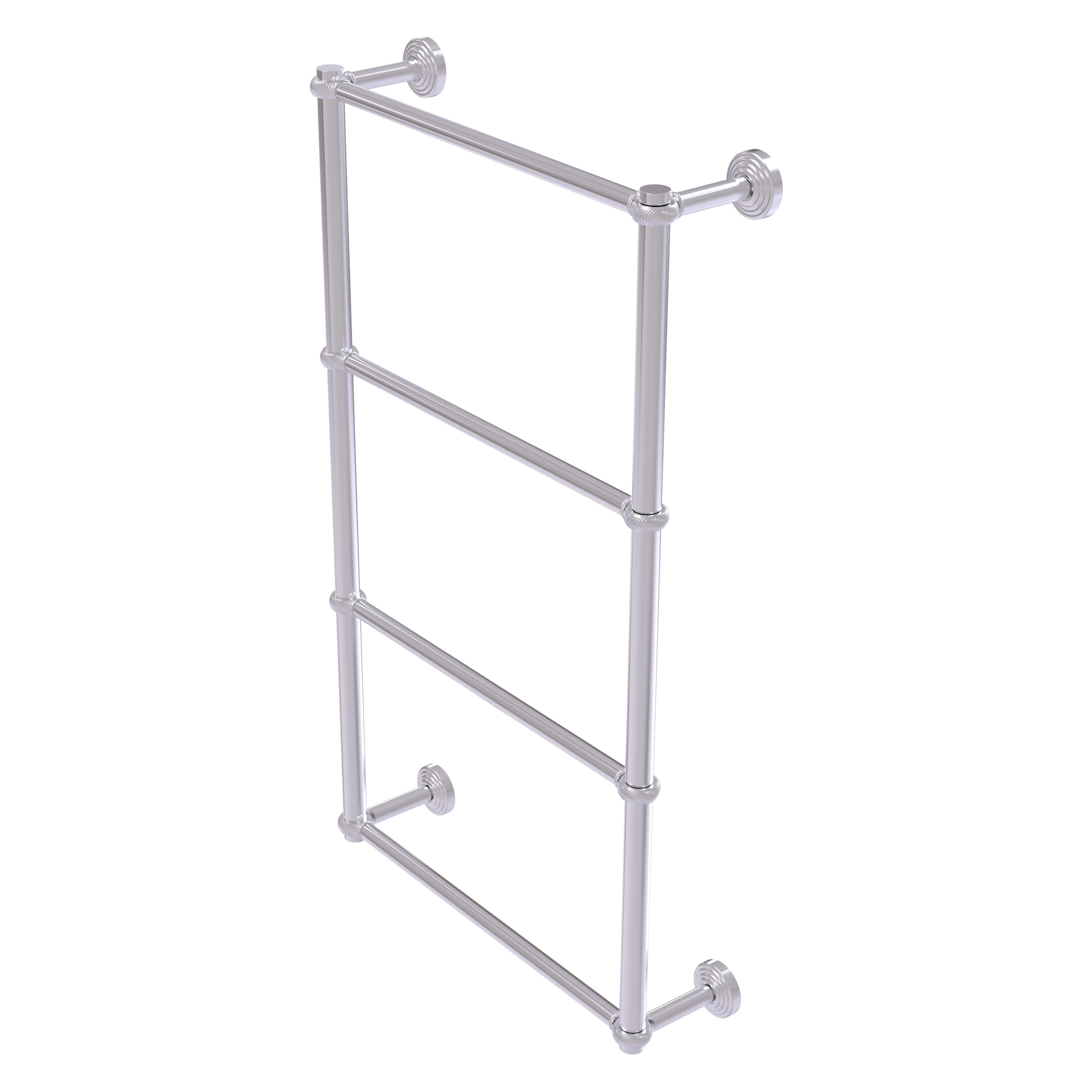 Allied Brass WP-28T-30-SCH Waverly Place 30-in double Satin Chrome Wall mount 4-tier Towel Bar