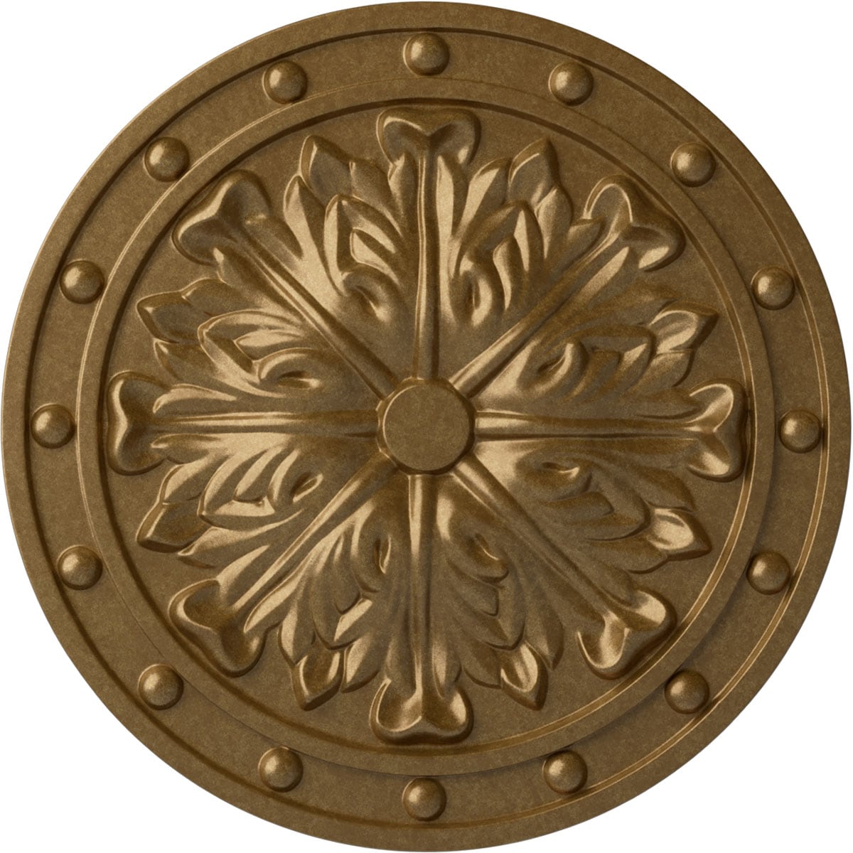 Ekena Millwork CM20FOPAS Foster Acanthus Leaf 20.5-in W x 20.5-in L Painted Pale Gold Polyurethane Whole Ceiling Medallion