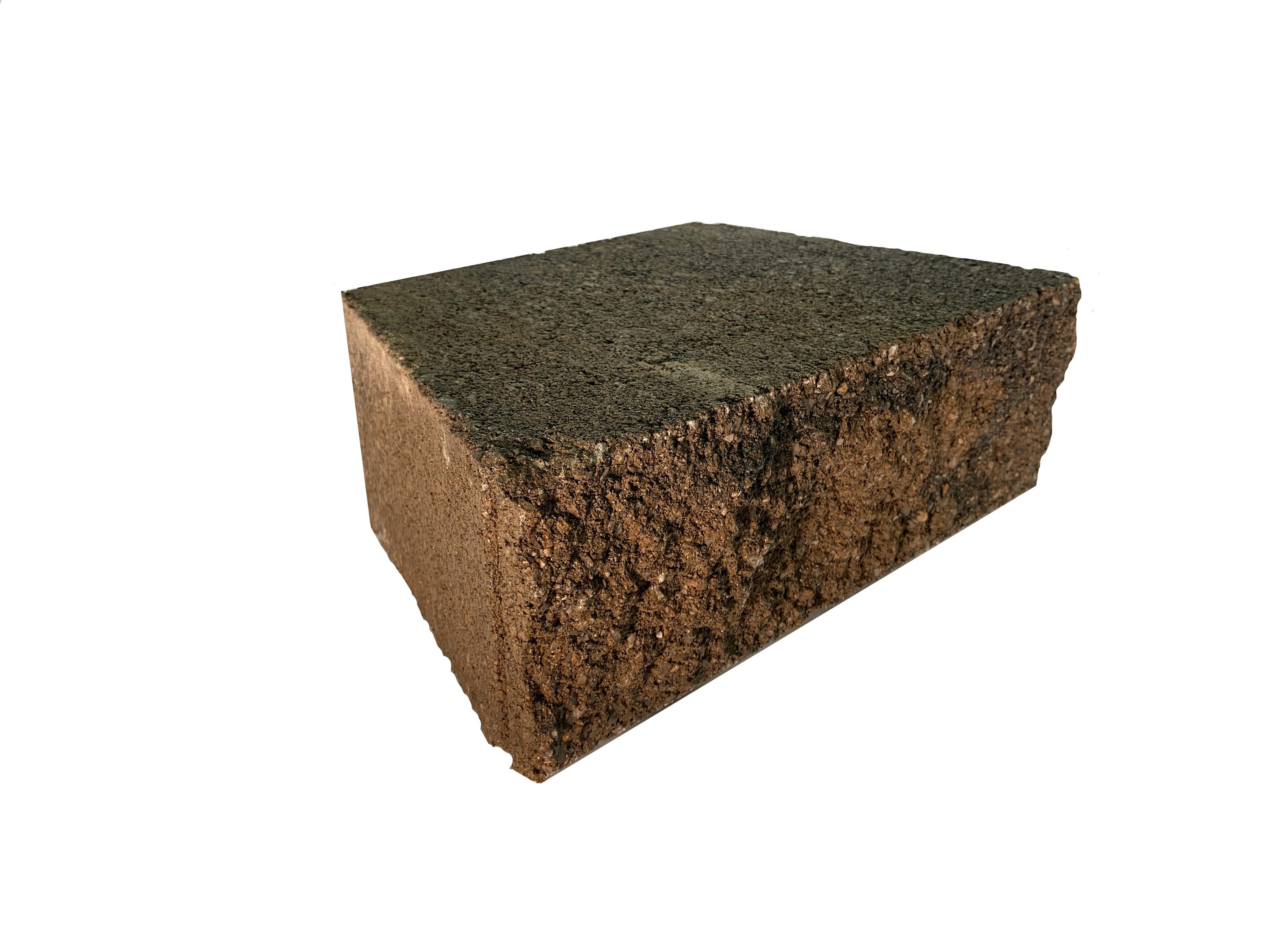 4-in H x 11.5-in L x 7-in D Tan/Charcoal Concrete Retaining Wall Block in Gray | - Oldcastle 179-GW-TC