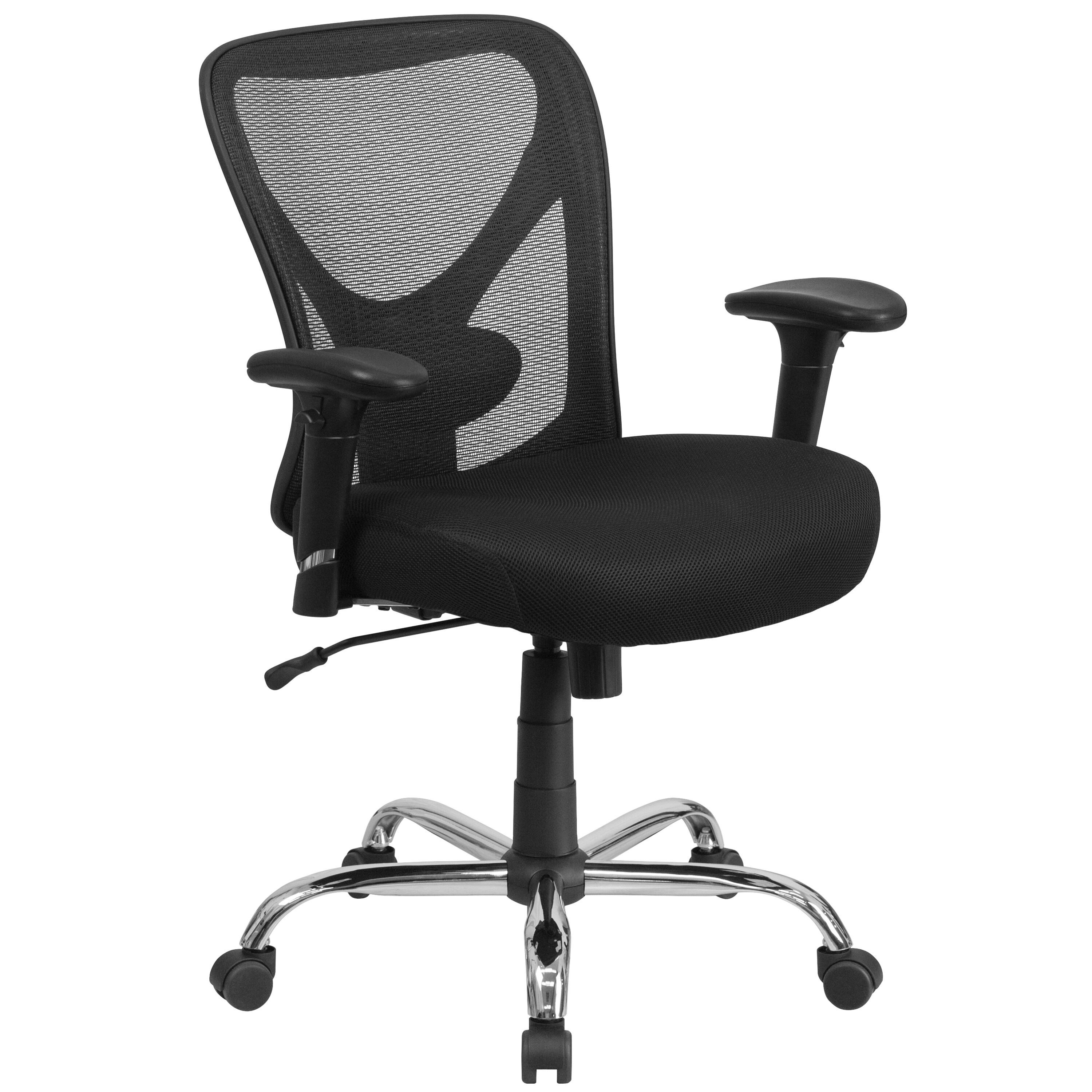 HomeRoots High Back and Neck Support Black Mesh Office Chair in the Office  Chairs department at