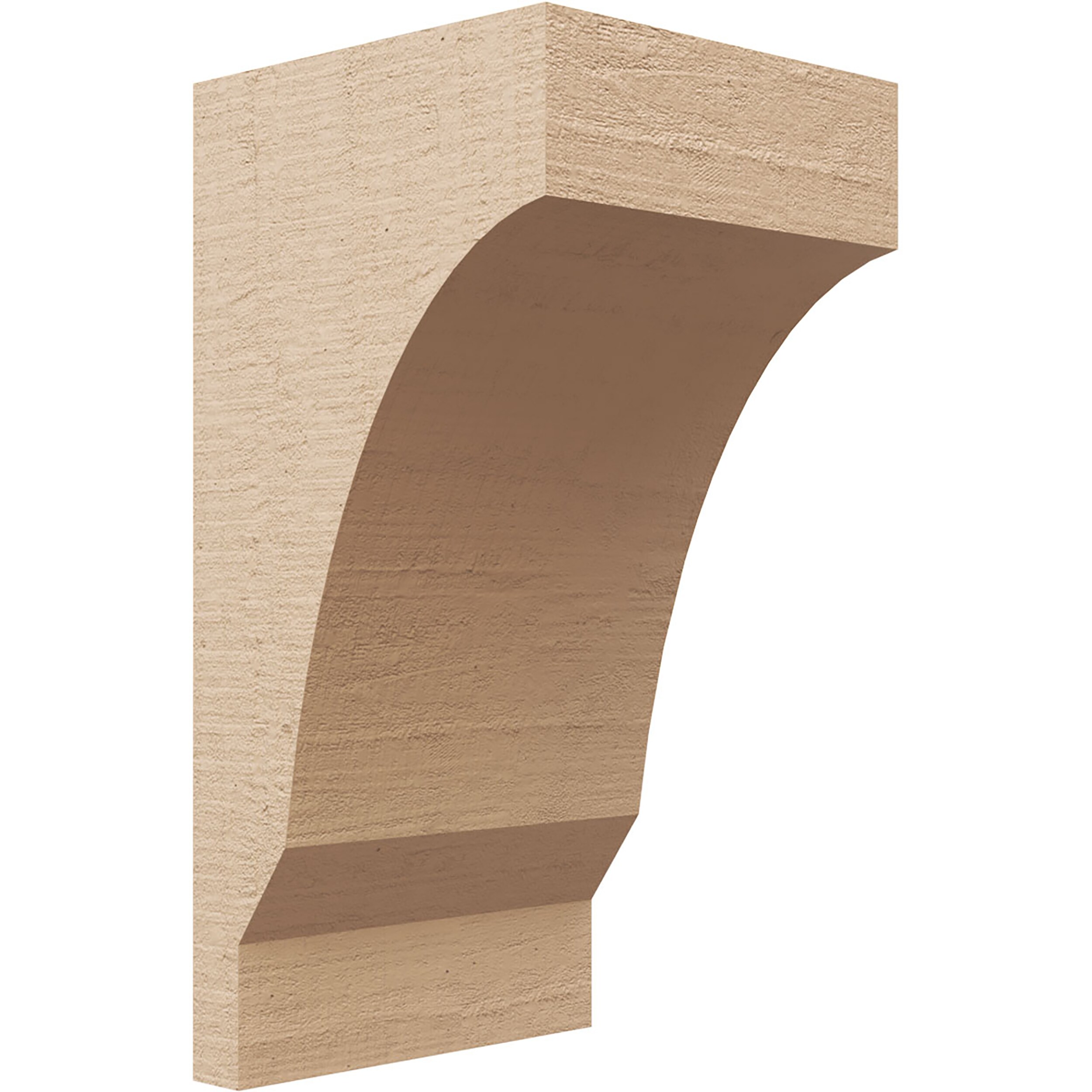 Ekena Millwork CORU07X07X14MOARCPR 5-in x 10-in x 5-in Rough Cedar Woodgrain TimberThane Primed Urethane Paintable/Stainable Corbel