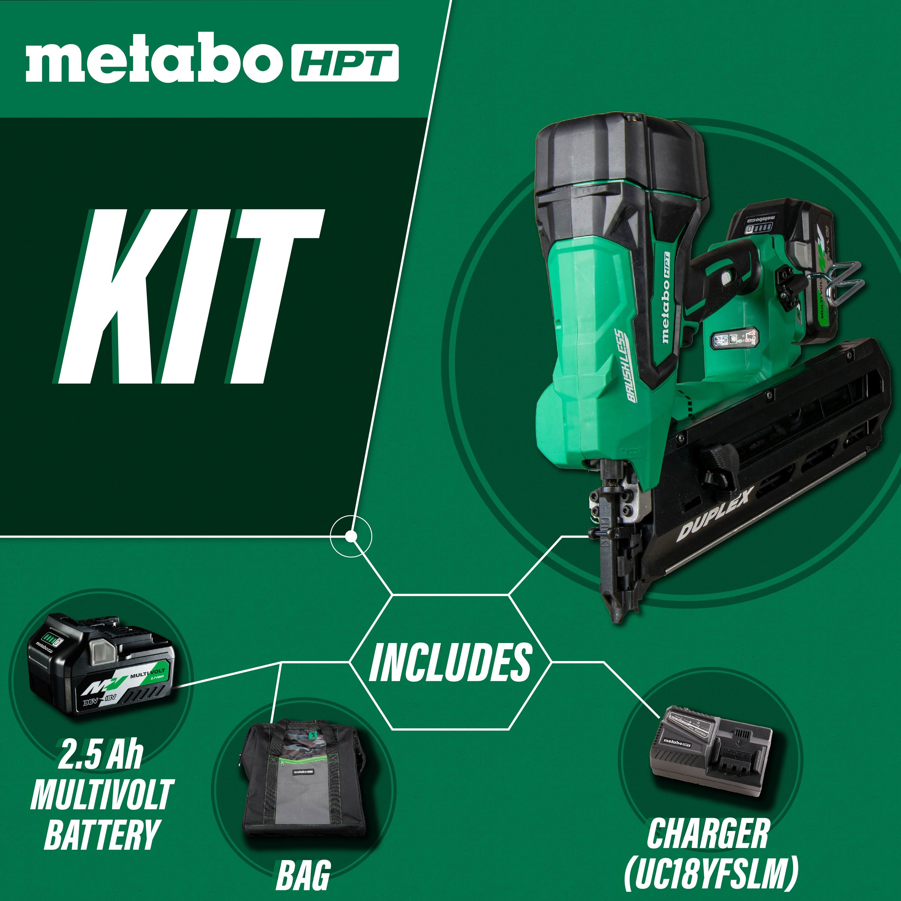 Metabo HPT MultiVolt 3.5-in 21-Degree Cordless Duplex Nailer (Battery & Charger Included) NR3675DDM Sansujyuku sansujyuku.com