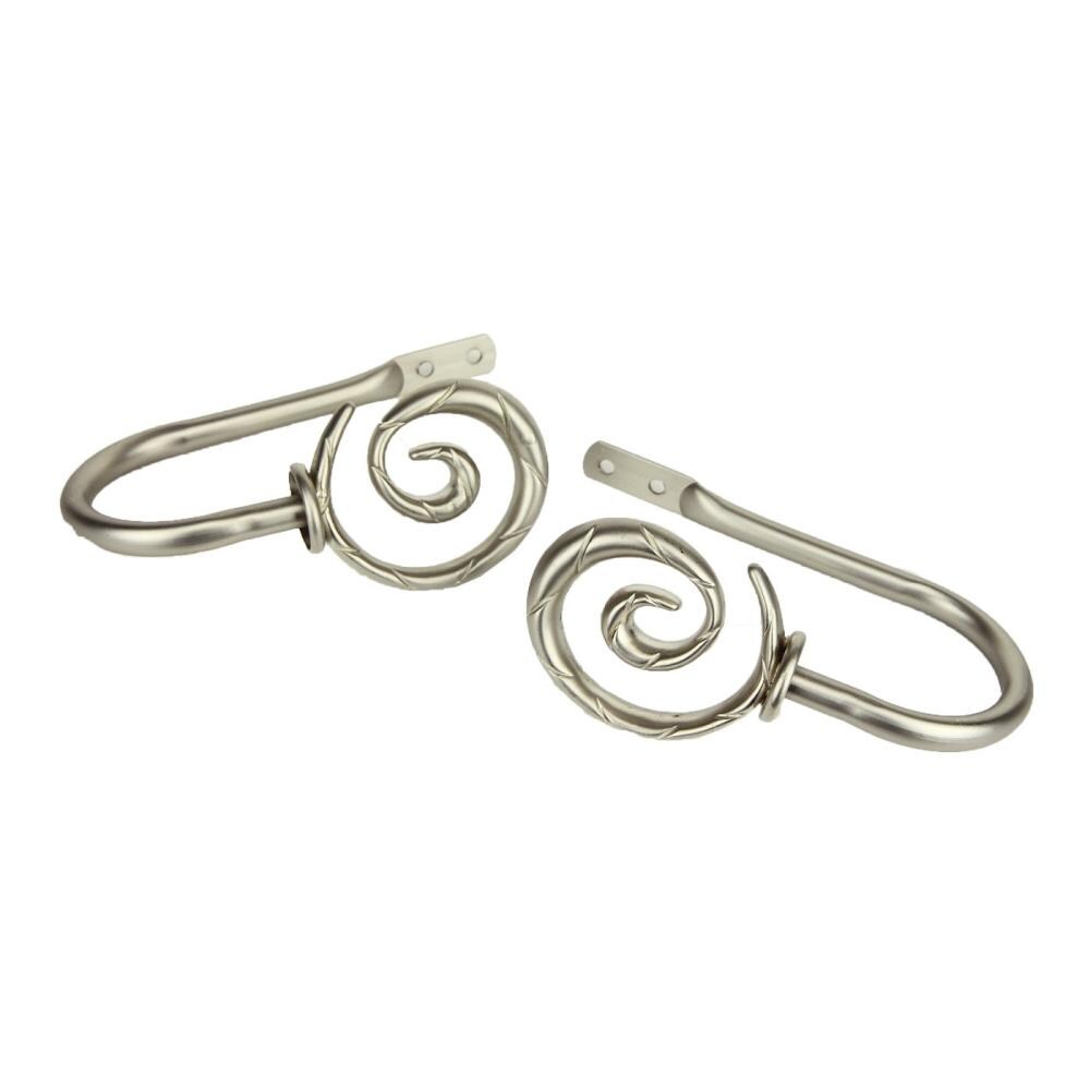 Rod Desyne Spiral 2-Pack 5.9-in Satin Nickel Curtain Holdbacks at Lowes.com