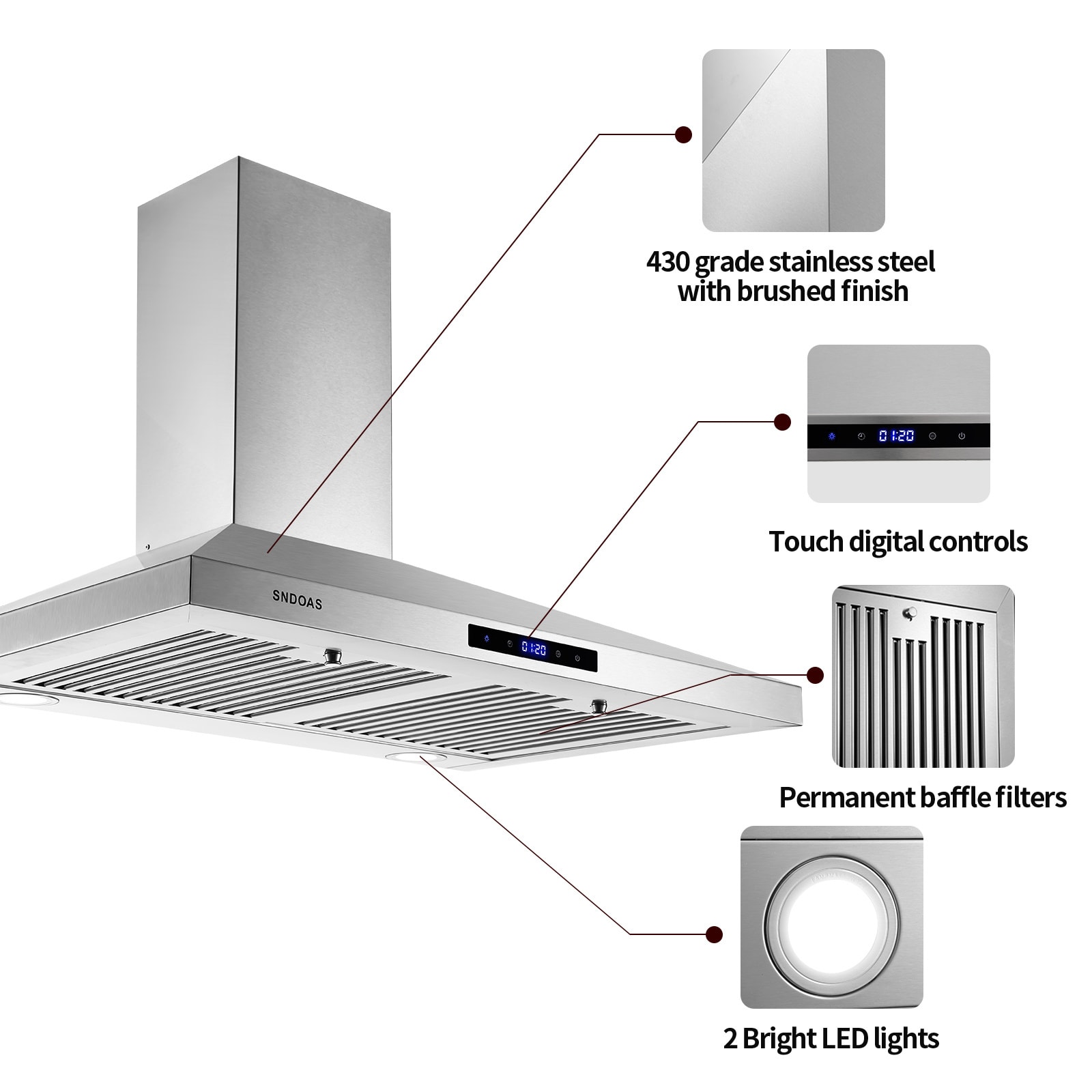 Maocao Hoom BHP36CA Wall-Mounted-Range-Hoods - View #9