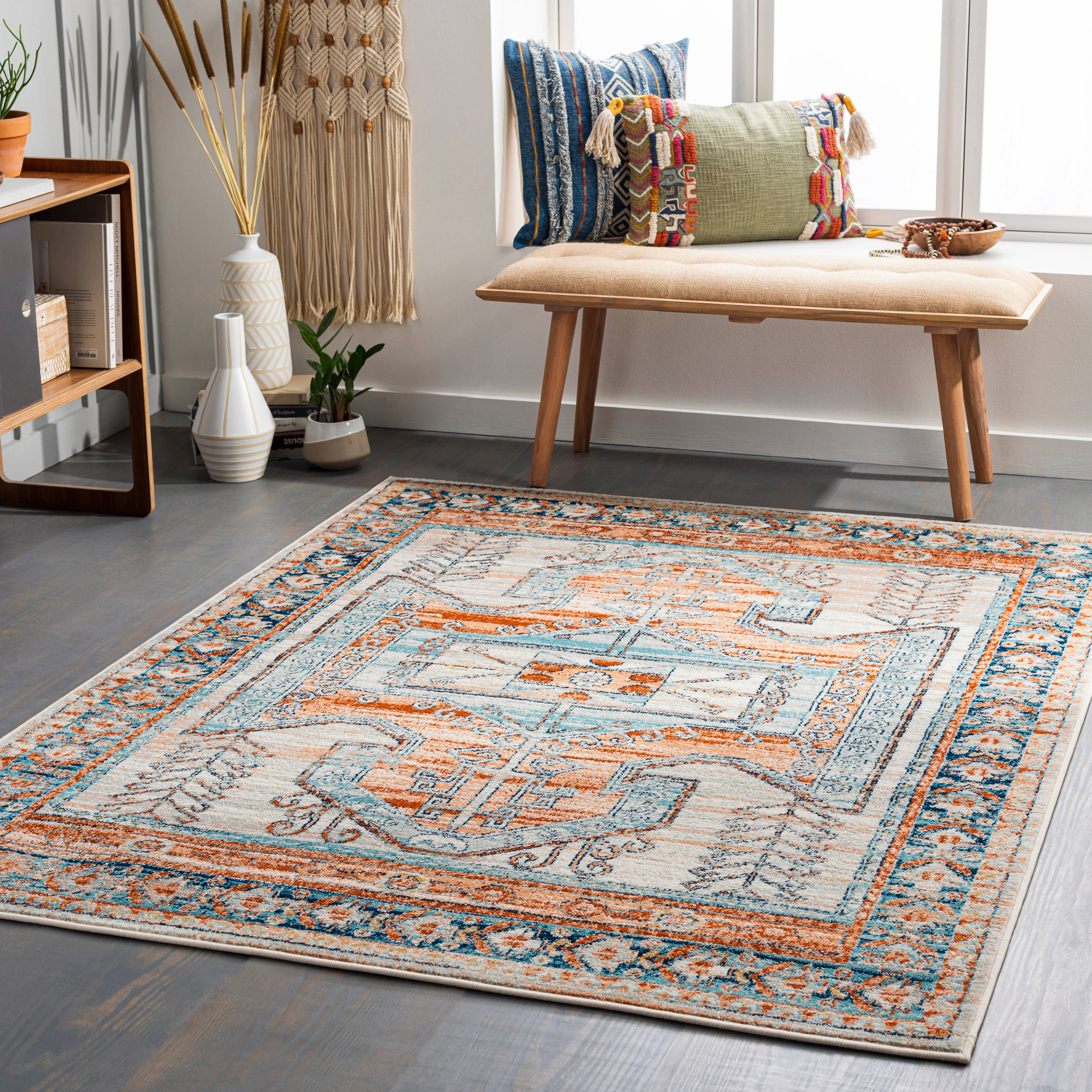 Artistic Weavers TVZ2310-71010 Tevazu 8 X 10 (ft) Light Grey Indoor Medallion Oriental Area Rug
