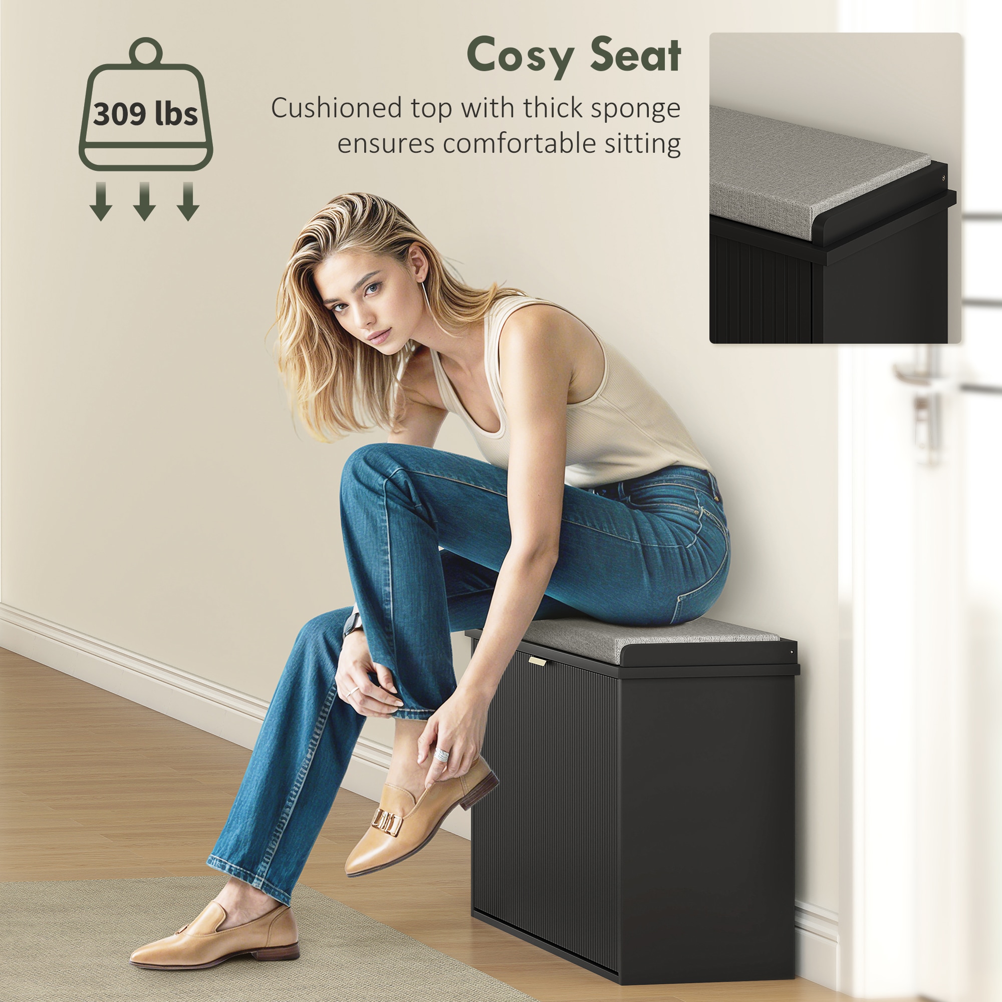 HomCom 837-559V81BK bench - View #8