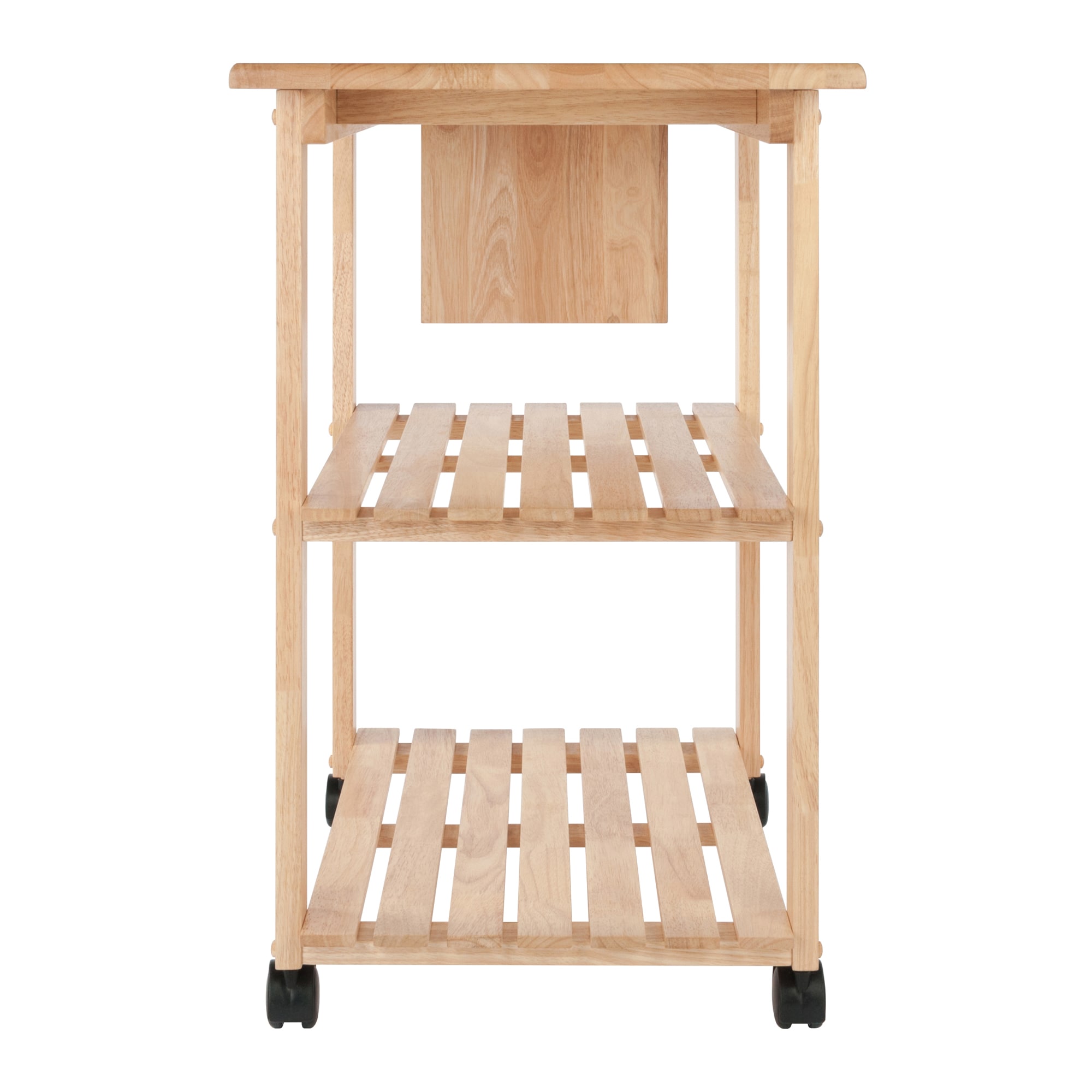 Winsome Natural Wood Kitchen Cart with Wine Rack and Storage