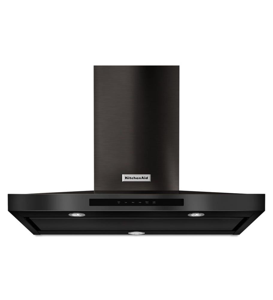 36-in 585-CFM Convertible Black Stainless with Printshield Wall-Mounted Range Hood Stainless Steel | - KitchenAid KVWB606HBS