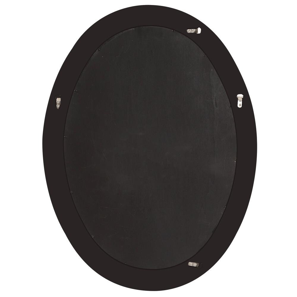 Antique Silver Oval Wood Wall Mirror with Beaded Frame
