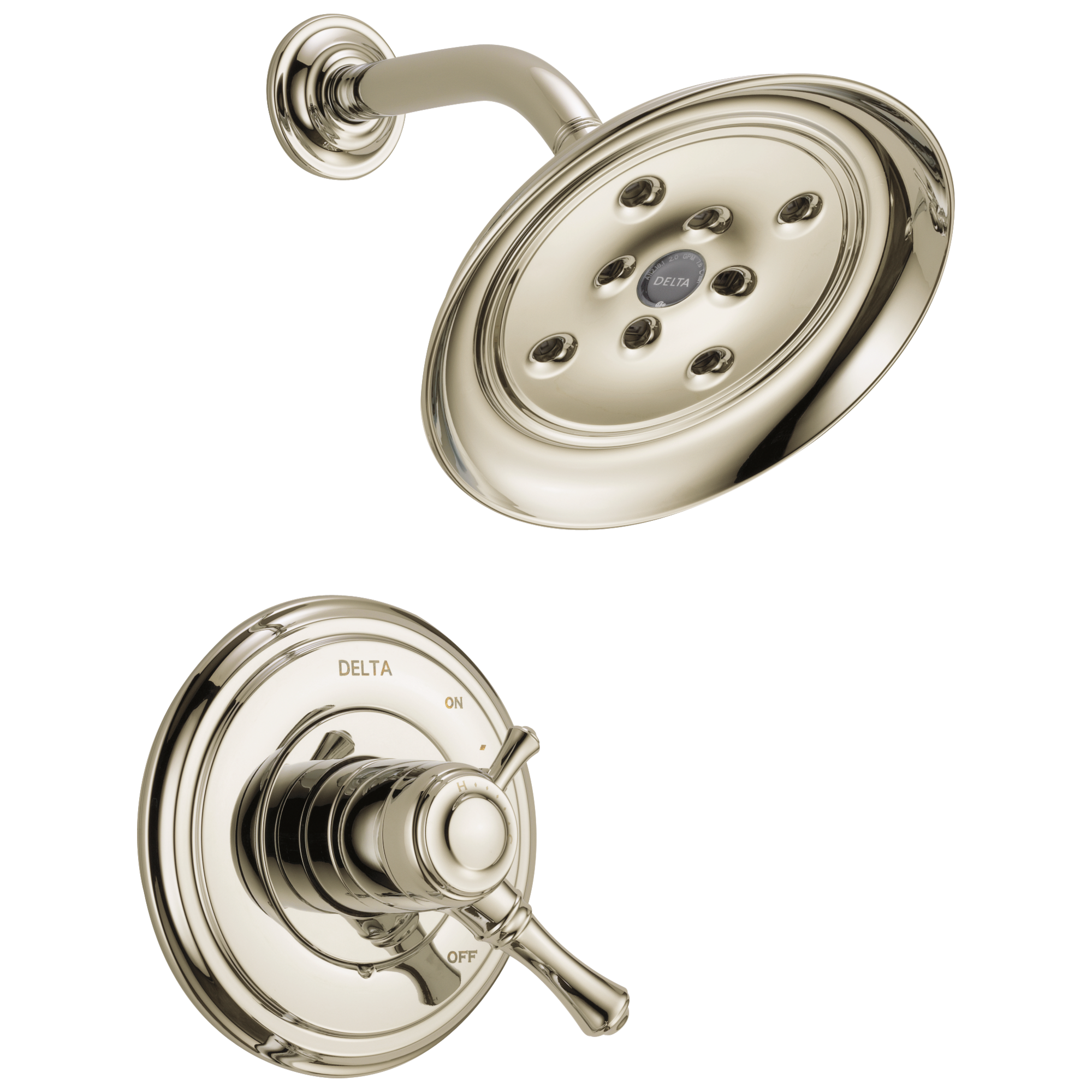 Delta T17297-PN Cassidy Polished Nickel 2-handle Single function 7.875-Inches Round Shower Faucet