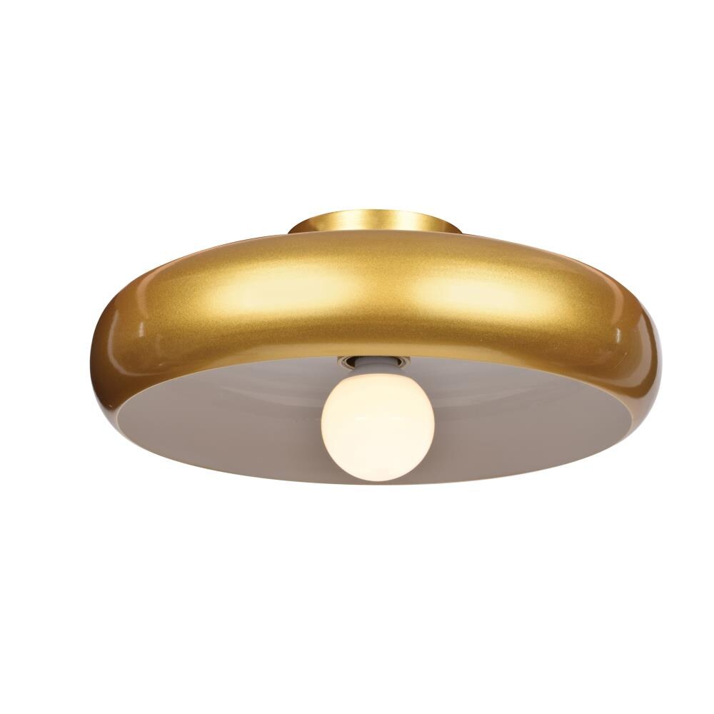 Access Lighting 23880LEDDLP-GLD/WHT Bistro 1 -Light Gloss Multiple colors/finishes Indoor/Outdoor Flush Mount Light