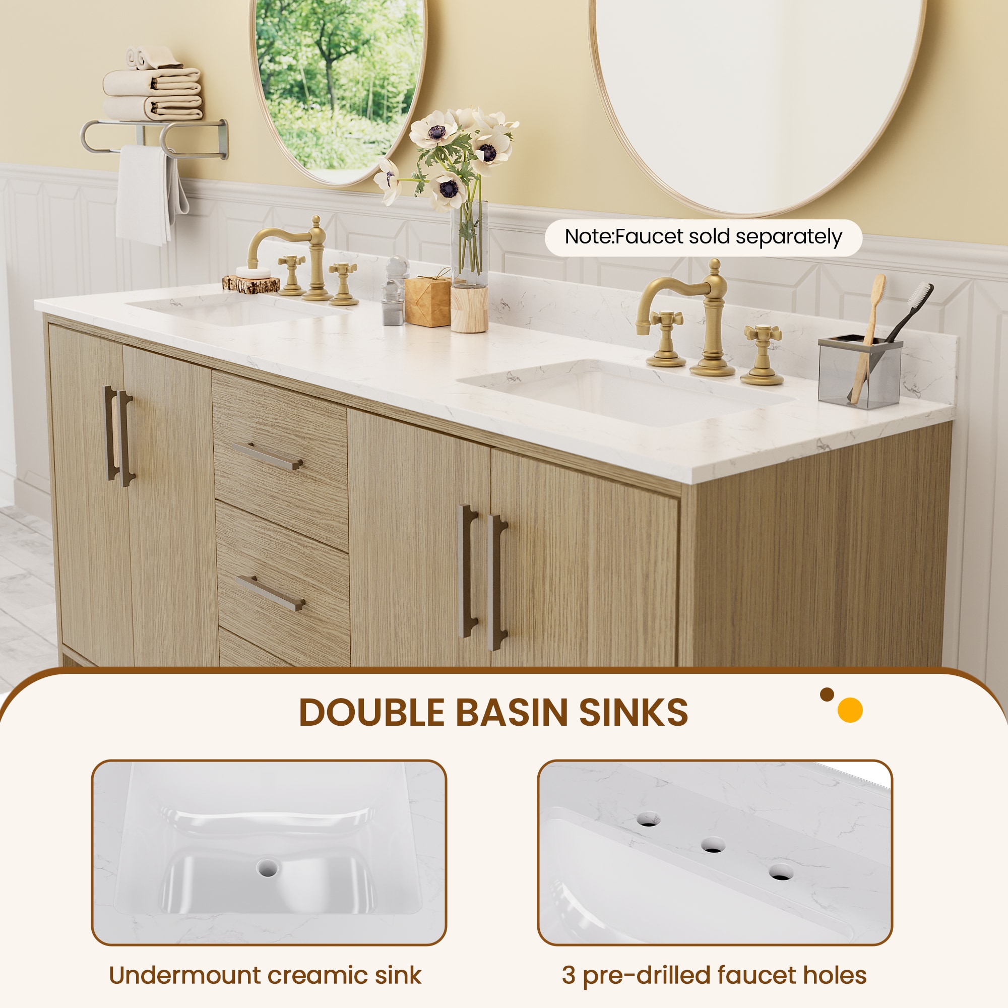 VOUA DXRCJ-SJD-YW Bath-Vanity-Combo - View #6