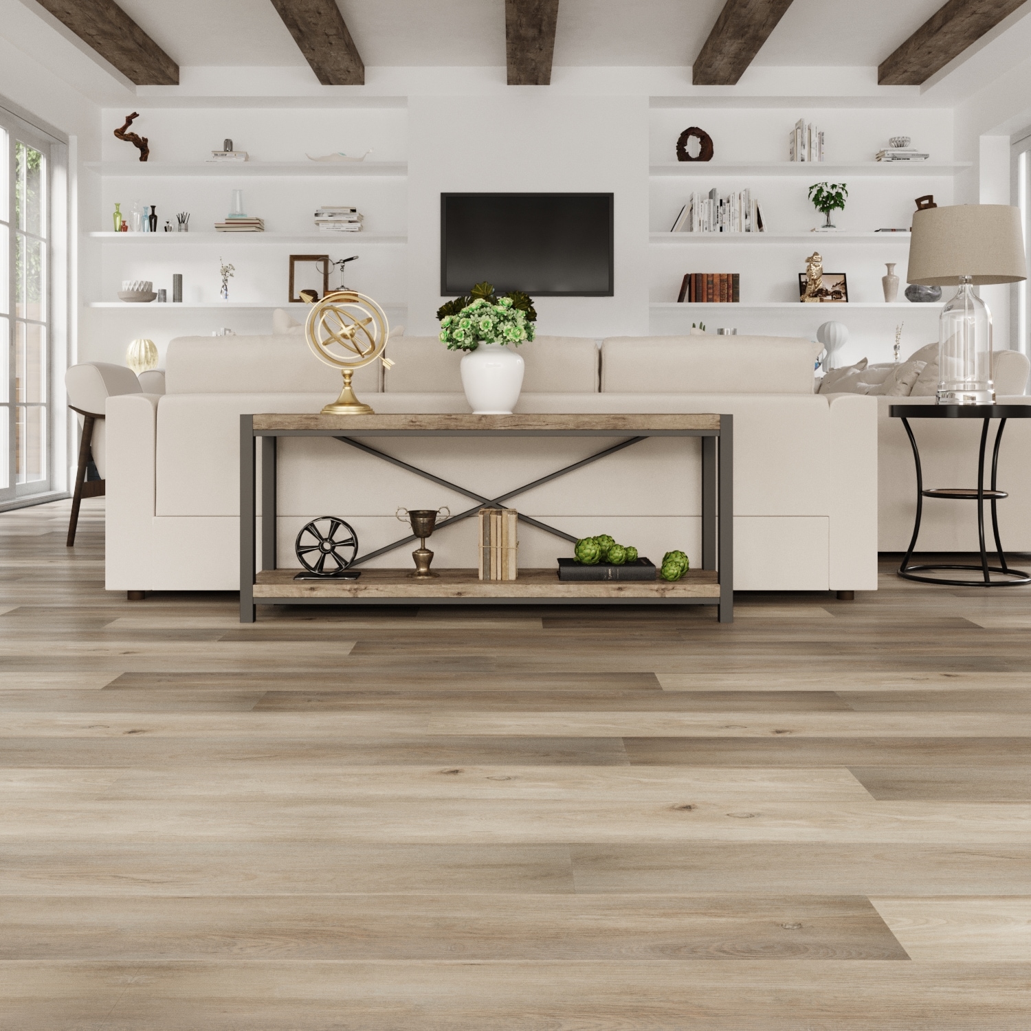 Maxcore 7.25 x 48 x 6mm Luxury Vinyl Plank Lucida USA Color: Silver Leaf