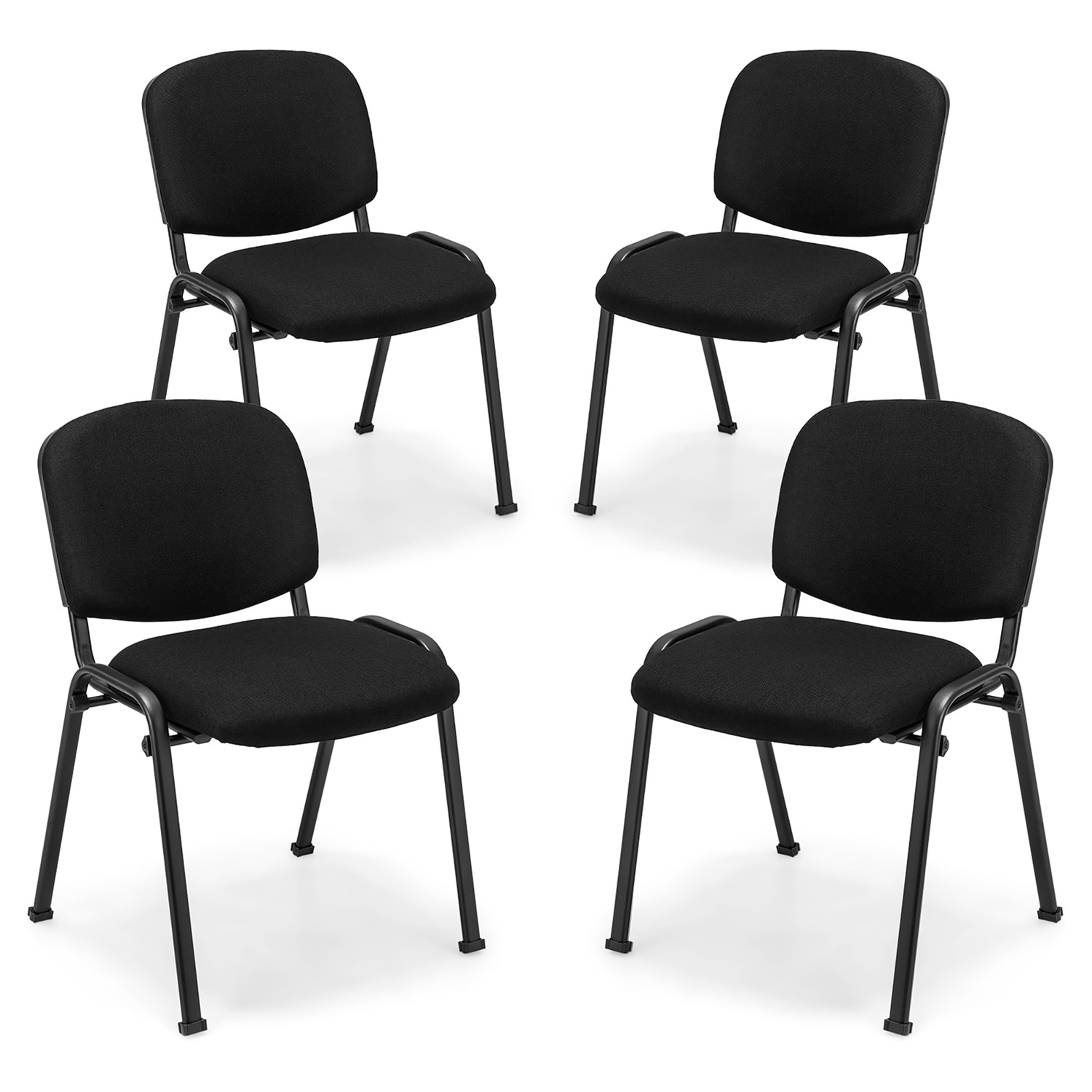 Costway -  4 Pack Conference Chair Set Guest Reception Chairs with Powder Coated Metal Frame Upho...