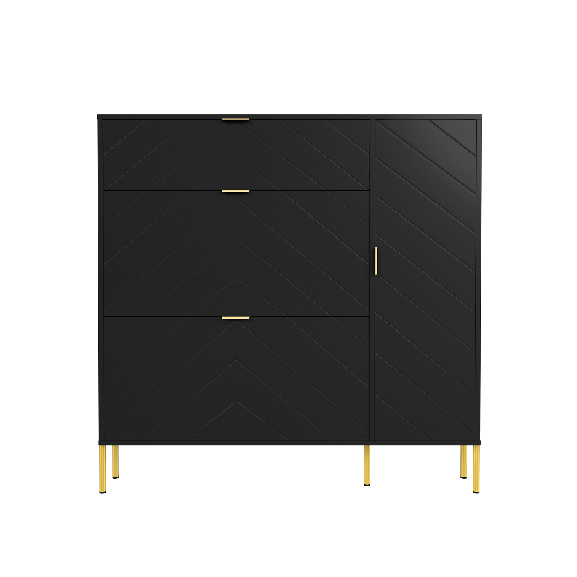 Clihome CL02WR02BK 49.21-Inches H 3 Tier 14 pair Black Composite Shoe cabinet