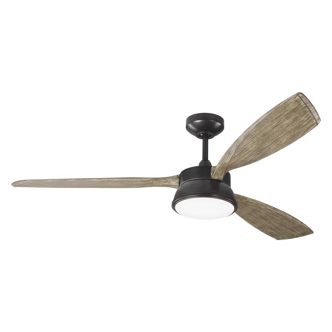 Monte Carlo Destin 57 In Aged Pewter Led Indoor Outdoor Ceiling Fan With Light Remote 3 Blade The Fans Department At Com - Pewter Ceiling Fans With Remote