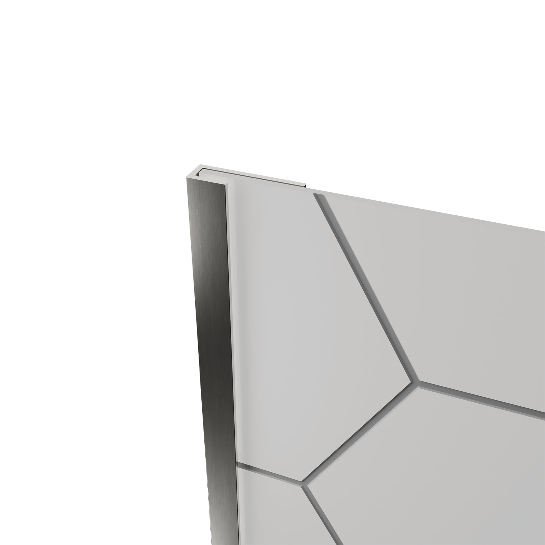 White and Gray Hexagon 60" x 36" x 80" Shower Wall Surround with Nickel Trim