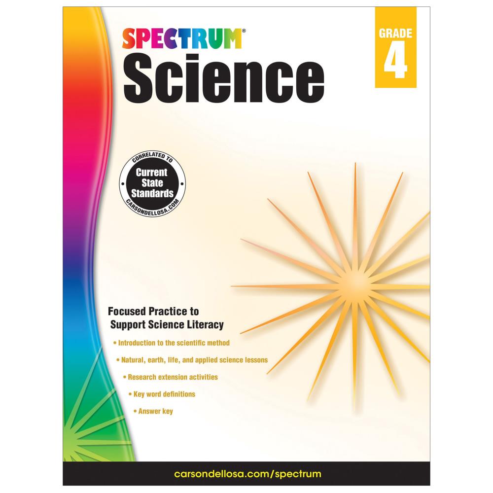 Spectrum CD-704617 Science Workbook, Grade 4, Paperback Activity Book
