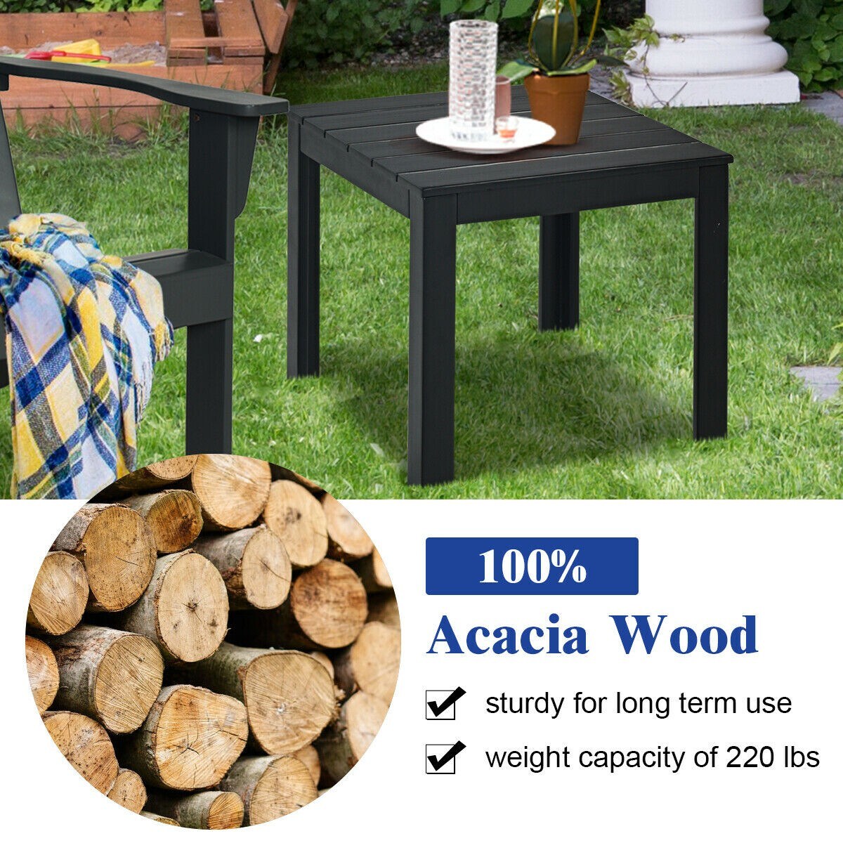 Clihome CWCH-OP70304BK Patio-Tables - View #8