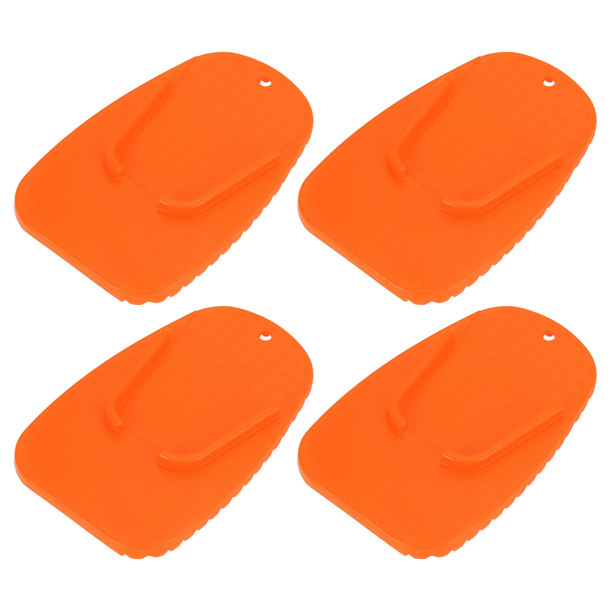 Unique Bargains 4pcs Motorcycle Kickstand Pad Support Plate Pad Parking Stand Side Stand Extension Pad Orange