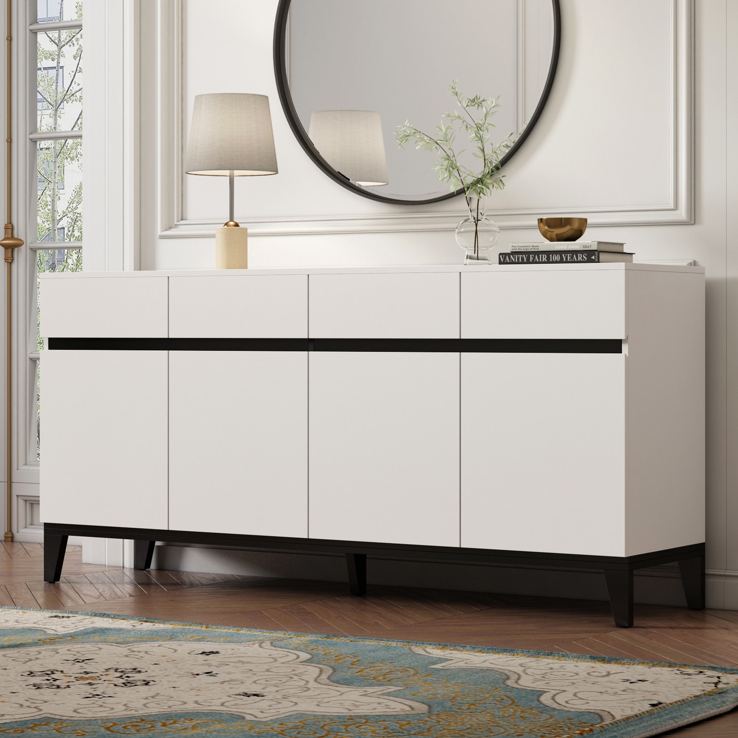 FUFU&GAGA JX0179-01 White 4 -Drawer Standard dresser