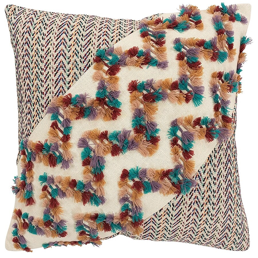 Multicolored Chevron Diagonal Panel Throw Pillow Multicolored Chevron Diagonal Panel Throw Pillow