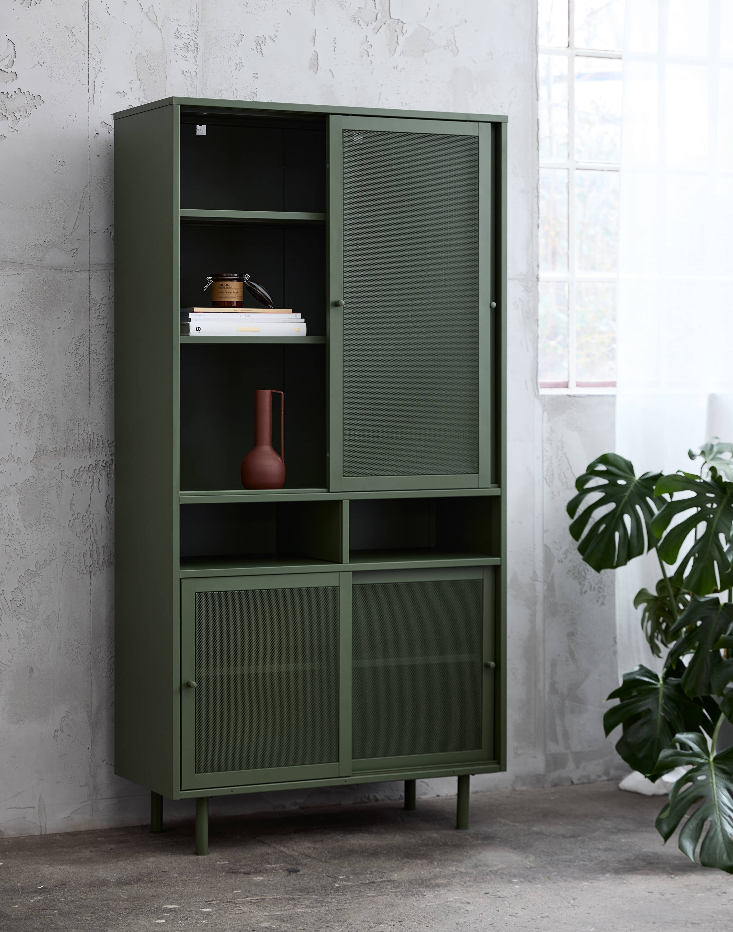  VP-5024-GREEN 35.5-in W 4 -Door Olive Green Accent Cabinet