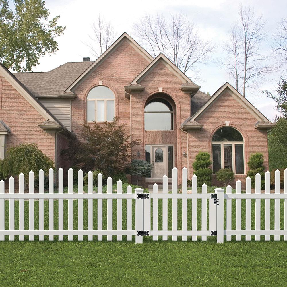 Outdoor Essentials Yorktown White Vinyl Gate Kit At Lowes.com