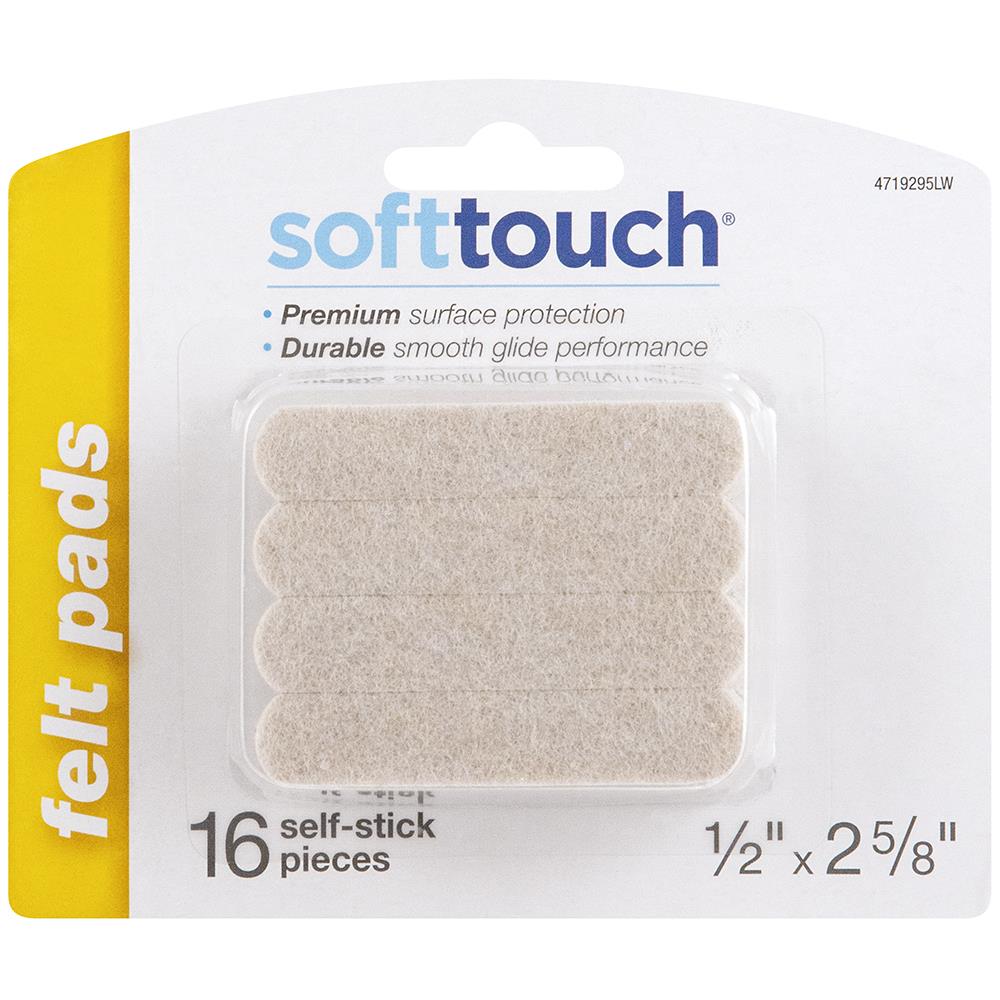 SoftTouch Self-Stick Small Round Felt Pads for Hard Surfaces – Protect Your  Hard Surfaces from Scratches, 3/8 Gray Round (84 Pieces) - 4759695N,Grey