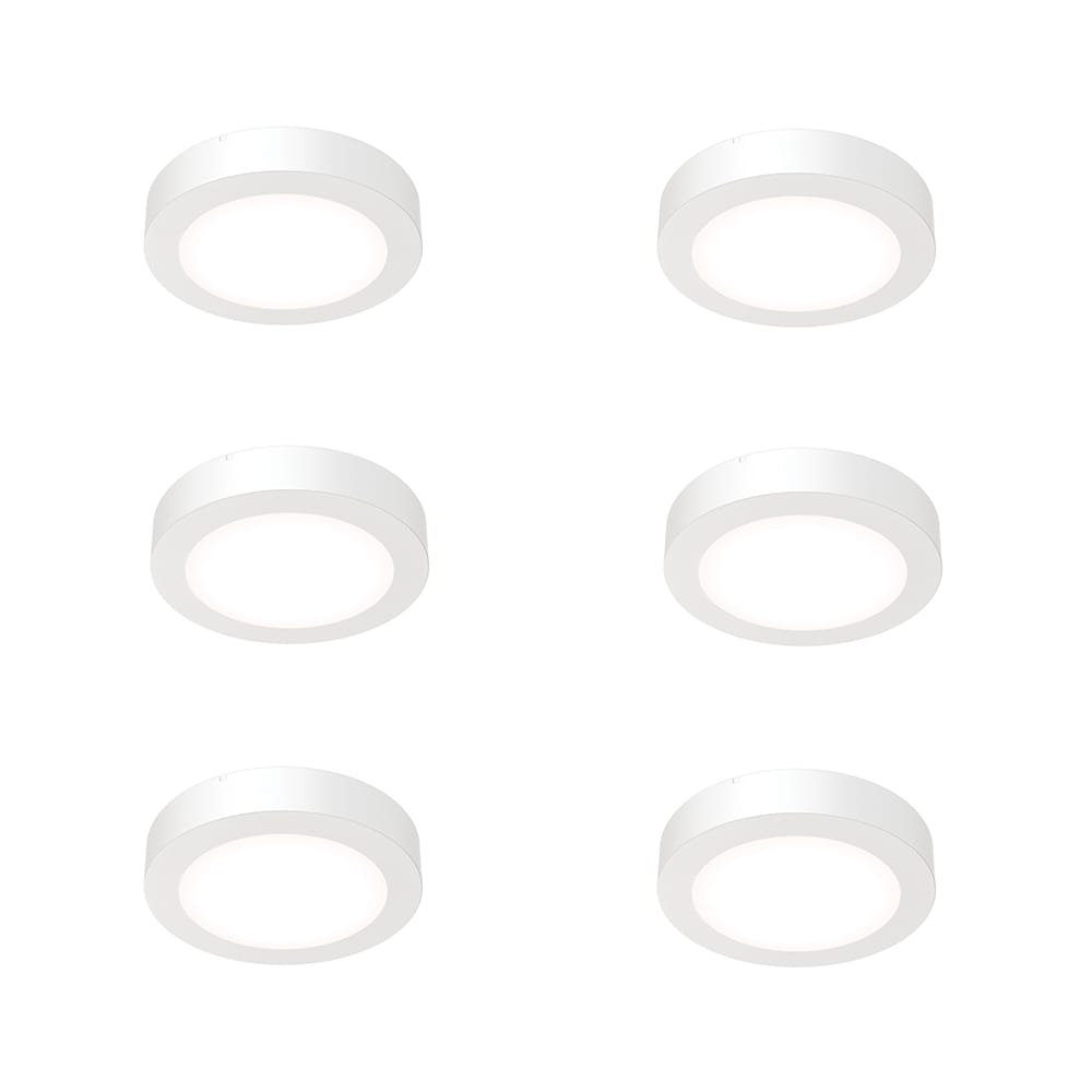 Juno JSBC4INSWW2WLCP6MW Contractor Select JSBC 5.28-in Matte White Integrated LED Flush Mount Light 6 -Pack
