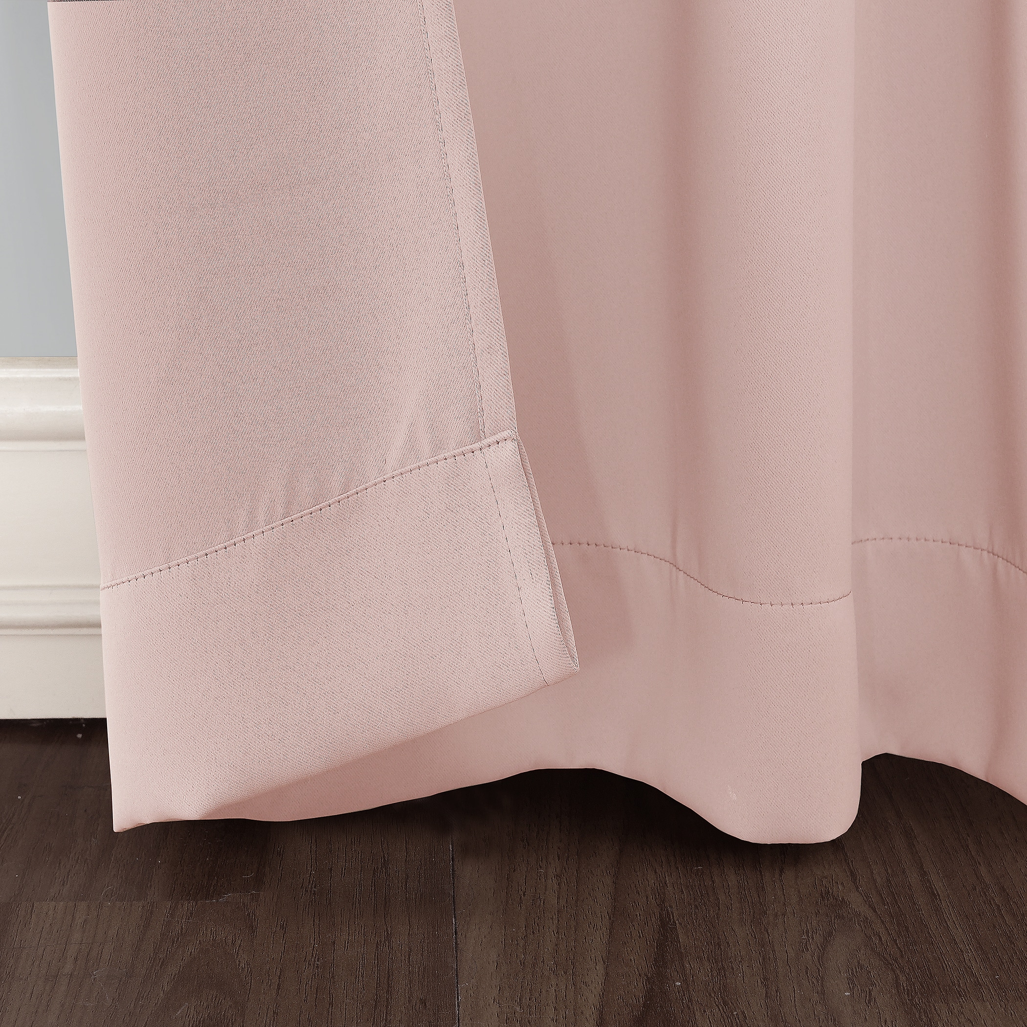 Blush Polyester Blackout Rod Pocket Curtain Panel