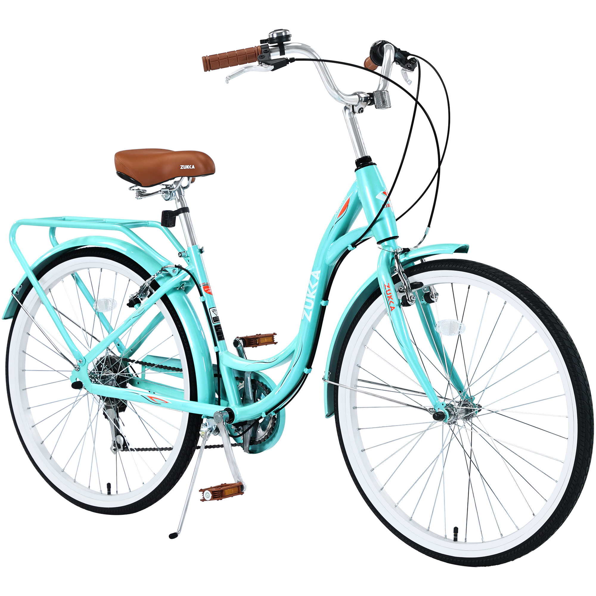 Misopily 26 inch 7 speed womens bike steel frame fits riders 54 to 62 inches adjustable seat front and rear V brakes for commuting and leisure