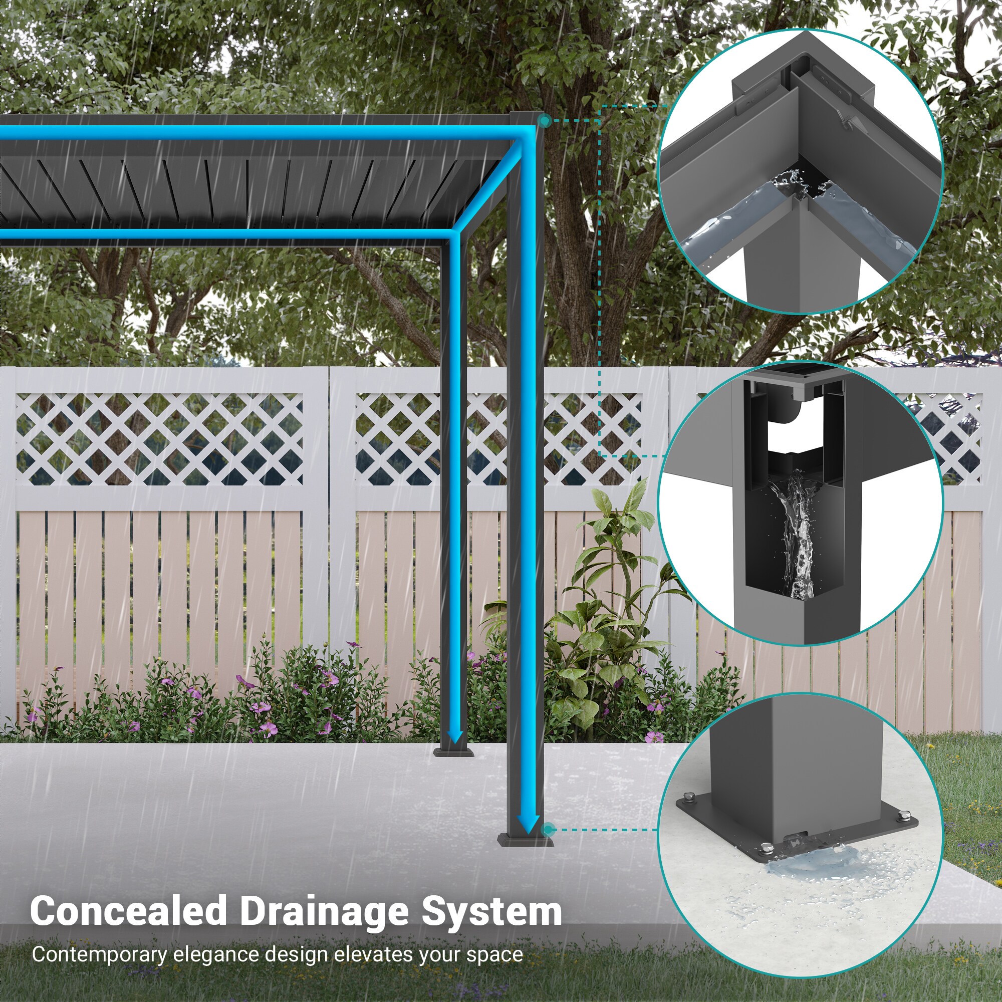 ACEGOSES LW-PLT-LED1220GY Pergolas-2 - View #4