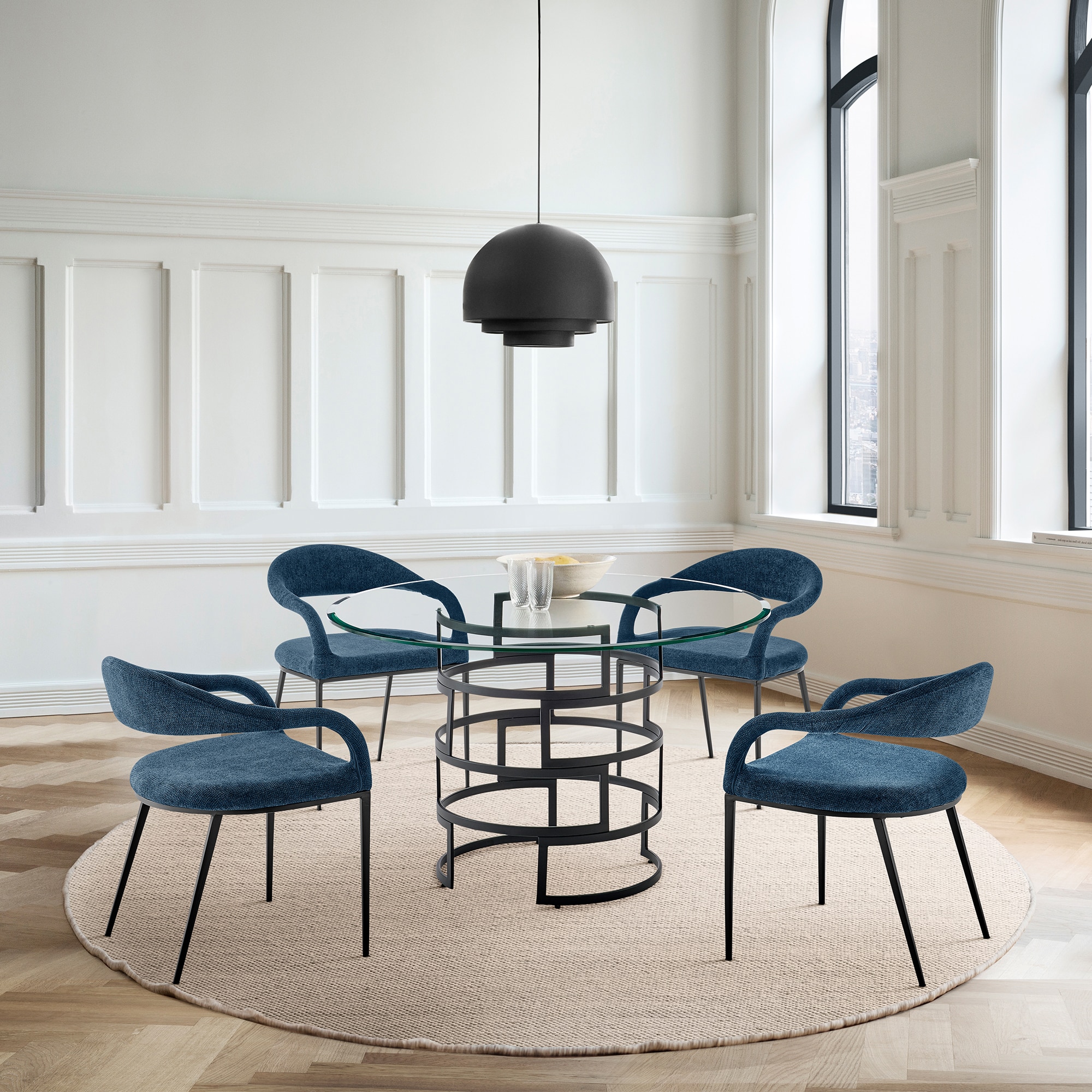 Armen Living LCMOSIBLKBLU Dining-Chairs - View #10