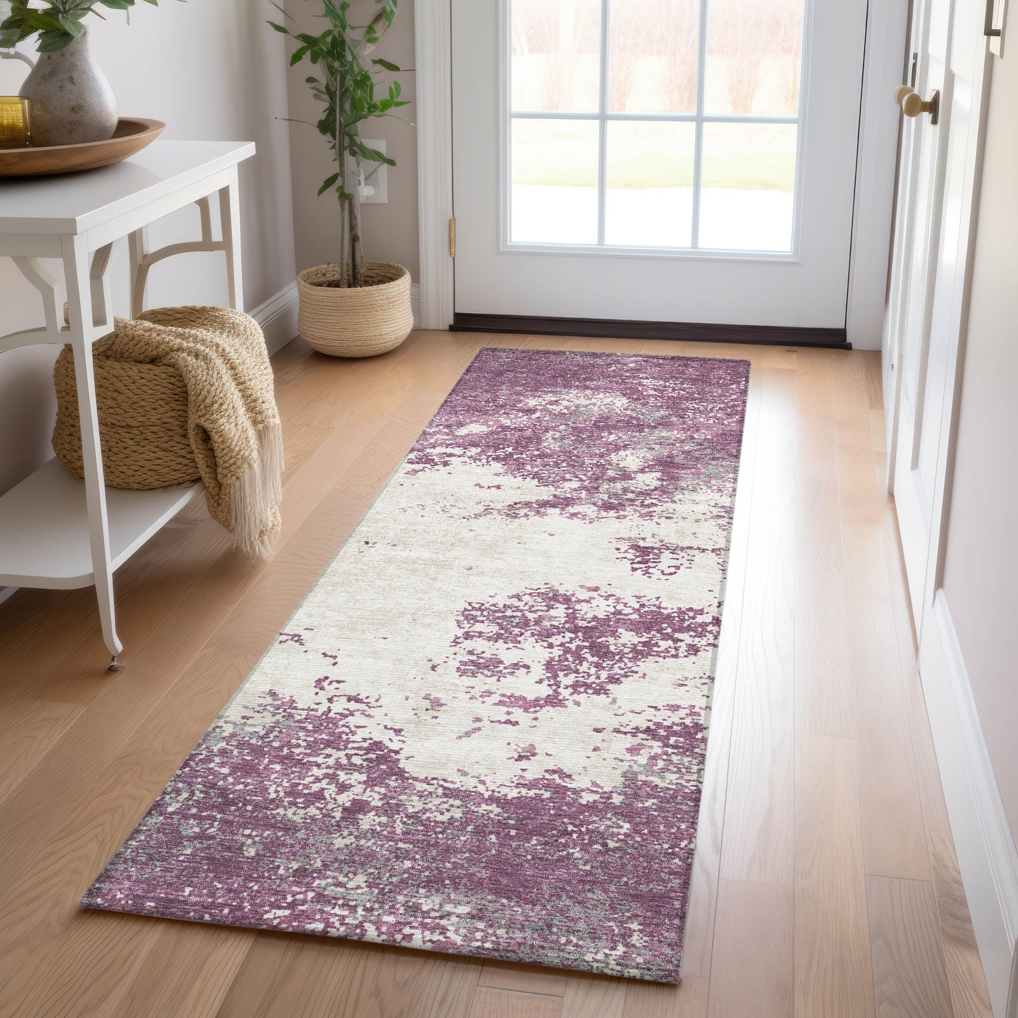 Addison Rugs ACN1027EG2X8 Chantille ACN1027EG 2 x 7 (ft) Polyester Eggplant Rectangular Indoor/Outdoor Geometric Machine washable Runner rug
