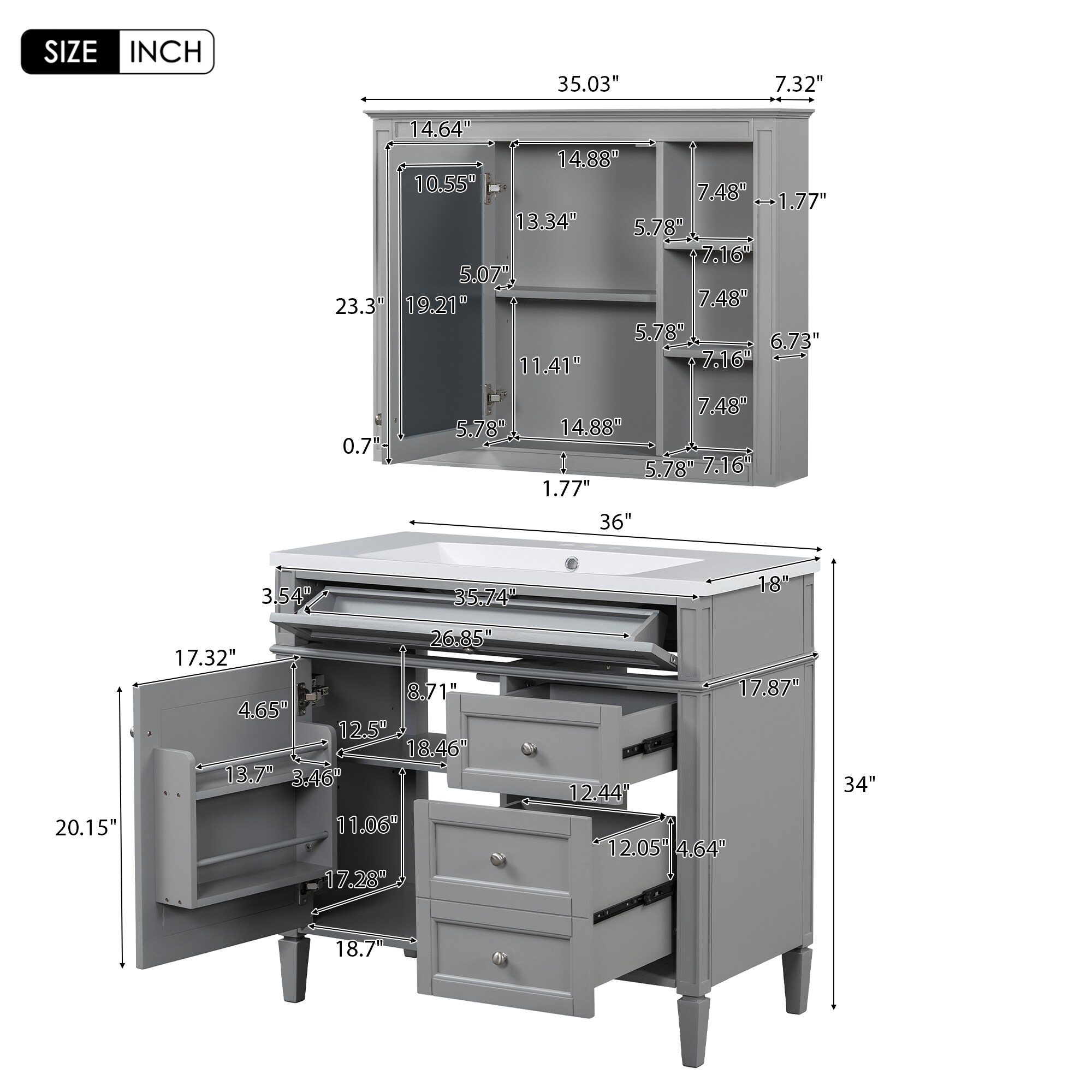 ModernLuxe L3P-N710S236006E Bath-Vanity-Combo - View #5