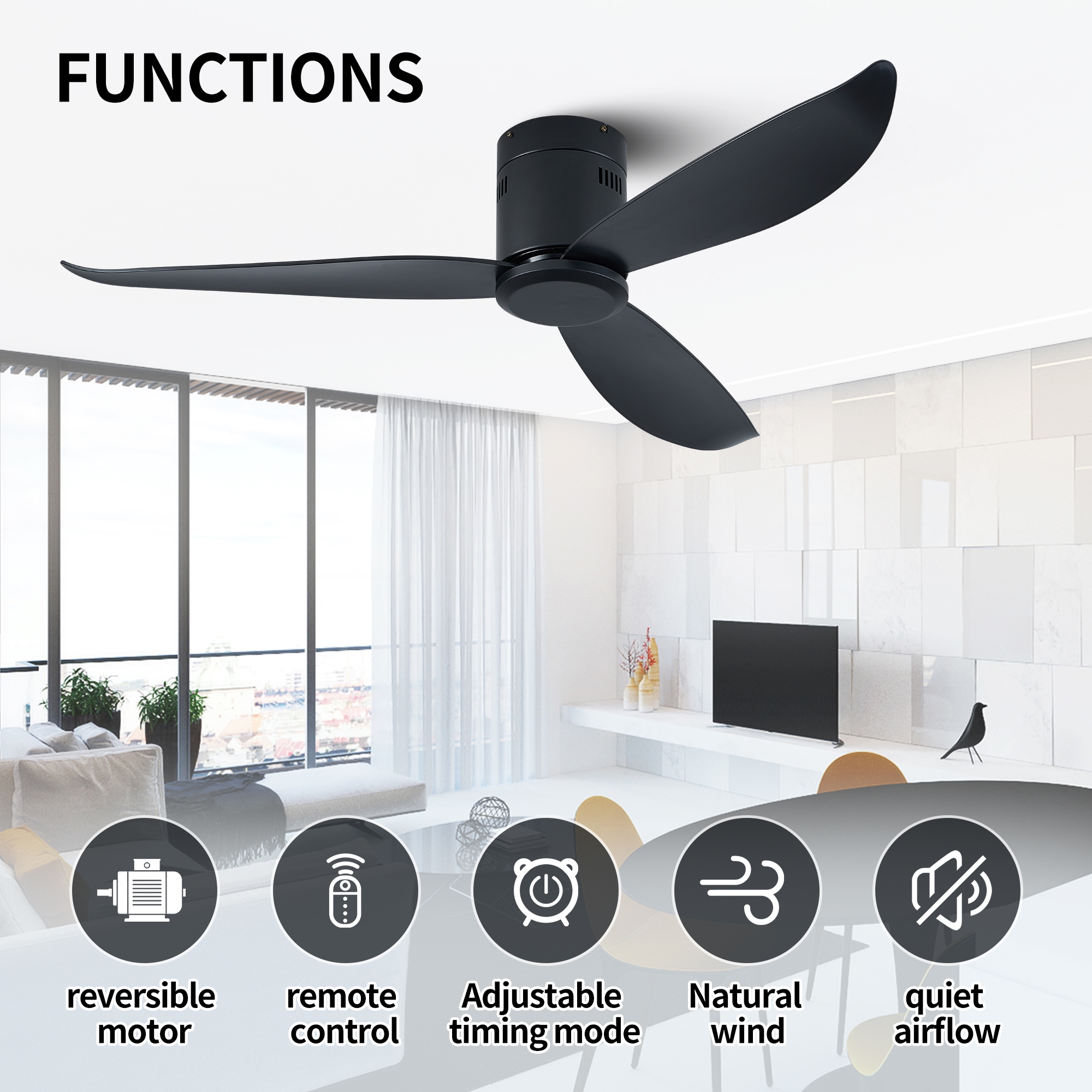 Yardreeze ZSFHXDCF17BK0407 Ceiling-Fans - View #7
