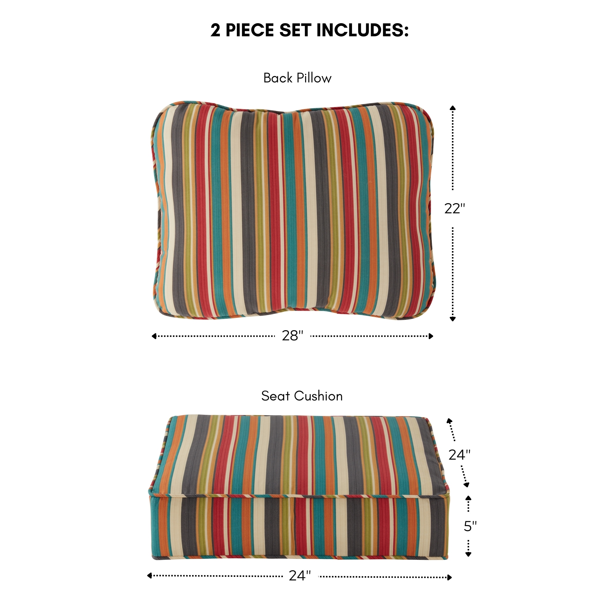 Greendale Home Fashions OC7820-SUNSET Patio-Furniture-Cushions - View #3