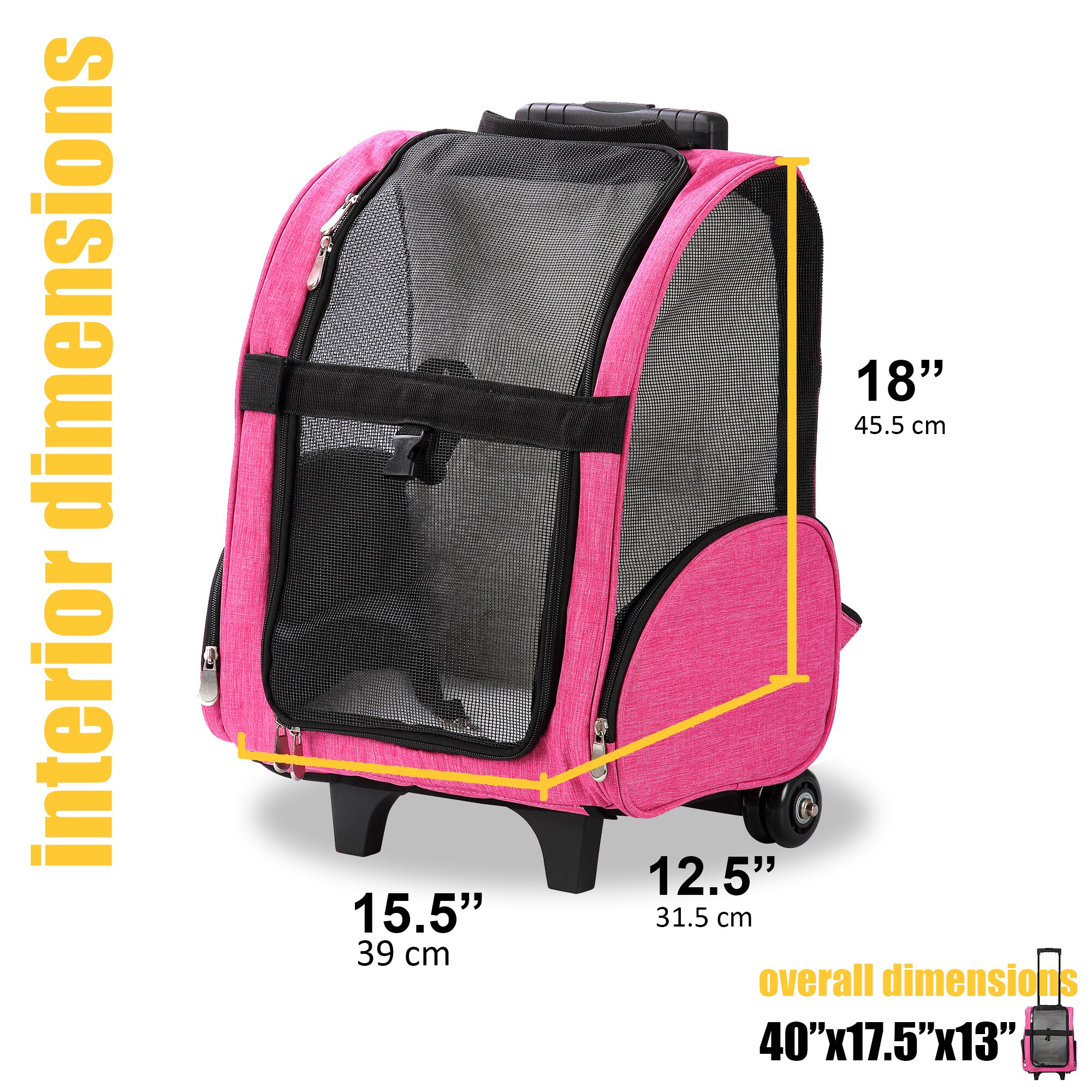 Kopeks Pink Deluxe Backpack Pet Travel Carrier, Medium