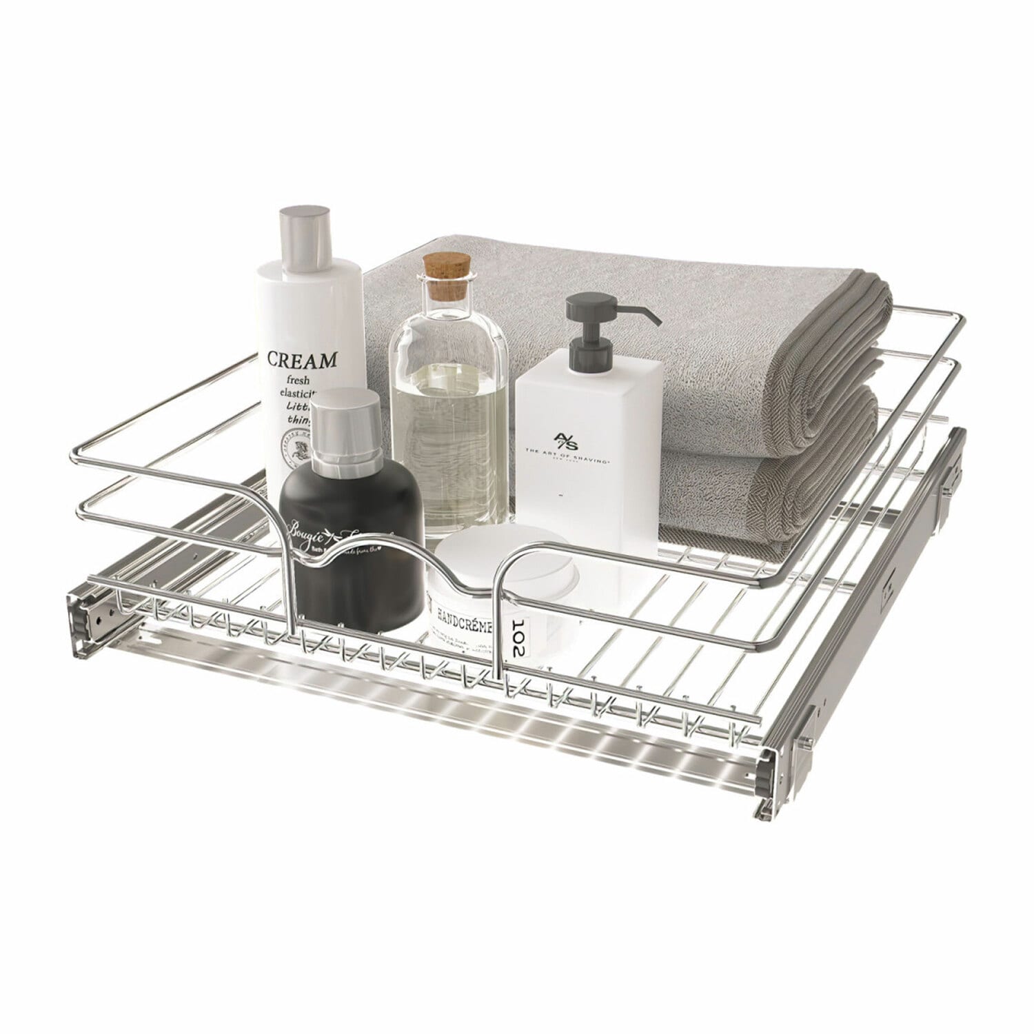 Rev-A-Shelf 167710 Kitchen Cabinet Pullout Shelf and Drawer Organizer Slide Out Pantry Storage Basket in Multiple Sizes 18 x 20 In 5WB1 1820CR 1