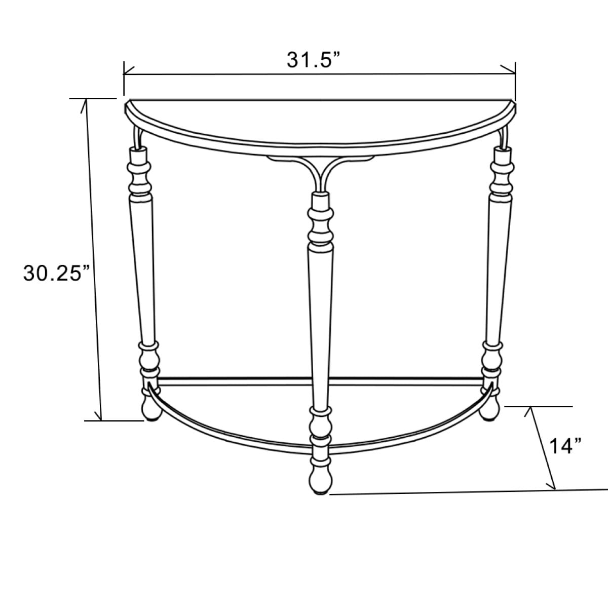 LuxenHome WHIF771 Console-Sofa-Tables - View #8